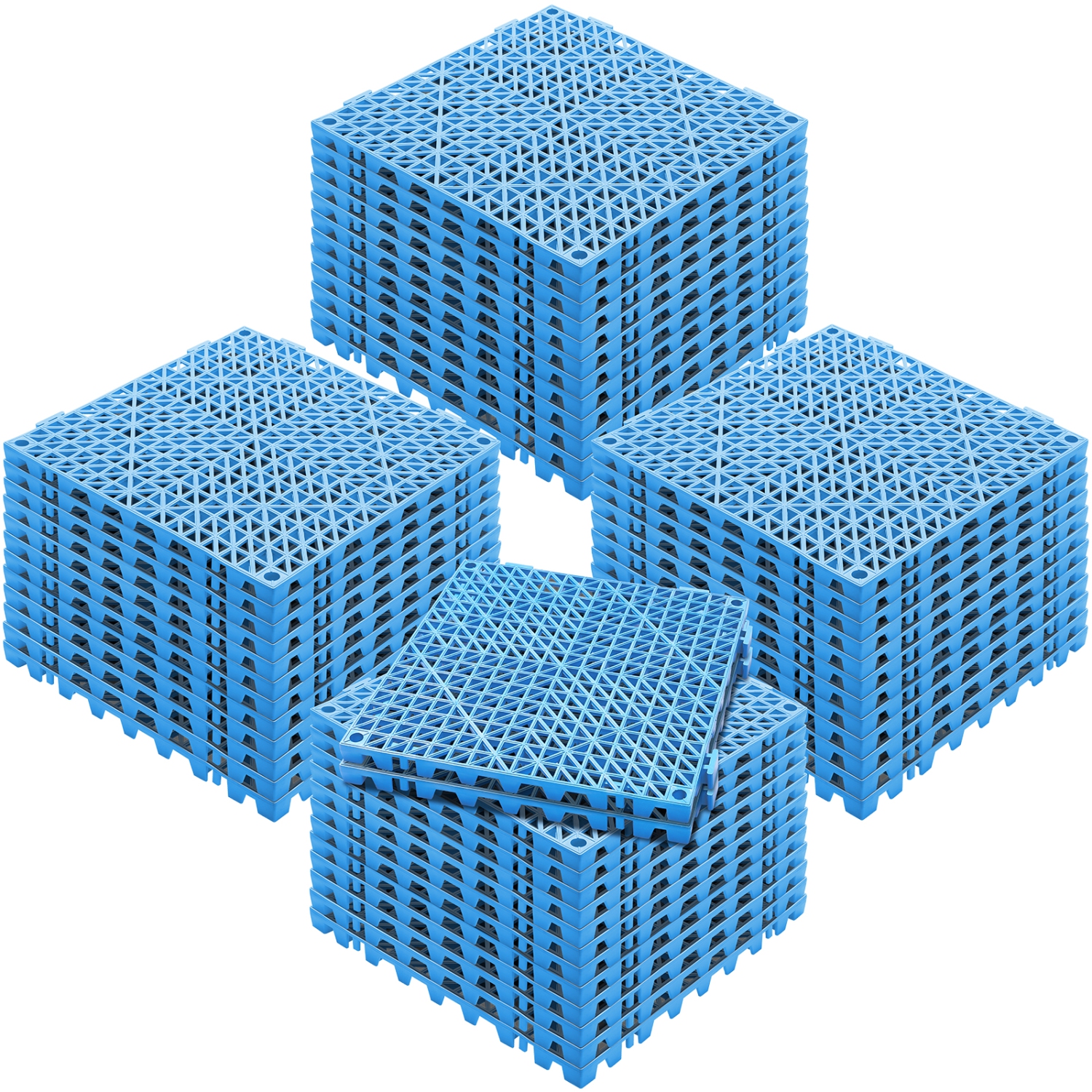 VEVOR 12" x 12" ,Modular Interlocking Cushion, 50 Pack Splicing Drainage Mats, Soft PVC Interlocking Drainage Floor Tiles, Non-Slip Drainage Holes