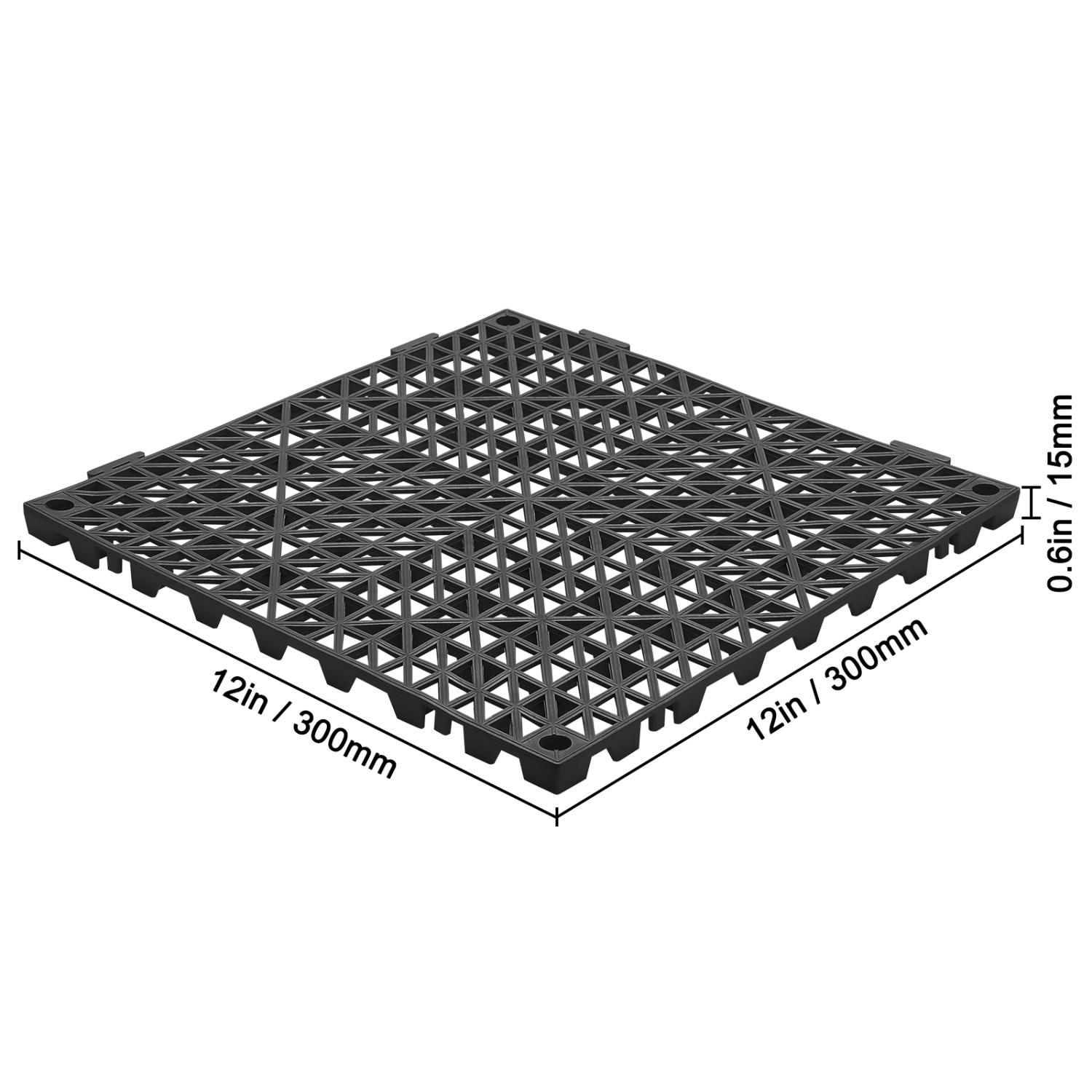 Coussin modulaire emboîtable VEVOR de 12 x 12&nbsp;po ，, paquet de 55 tapis de drainage, tuiles de drainage emboîtables souples en PVC, trous de