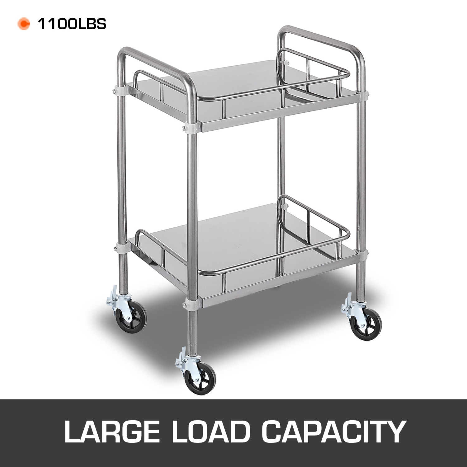 VEVOR 4 Pack 8 Inch Iron Core Polyurethane Swivel Caster With Dual Locking Brake Adjustable Legs 1100LBS Capacity per Wheel