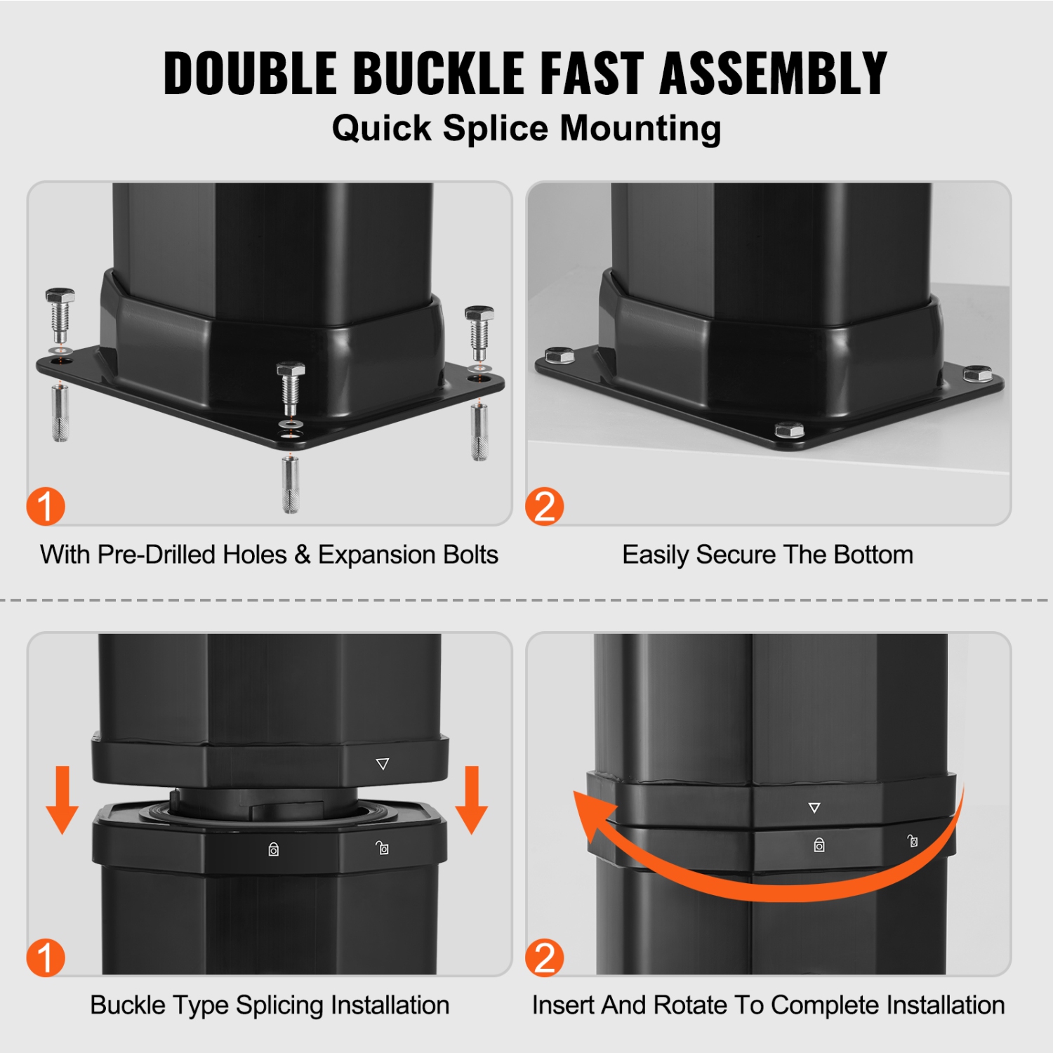 VEVOR 9.25 Gallon Outdoor Solar Heated Shower, Poolside Shower Kit with Shower Head and Foot Shower Tap, Double Buckle W/ Pre-Drilled Holes for