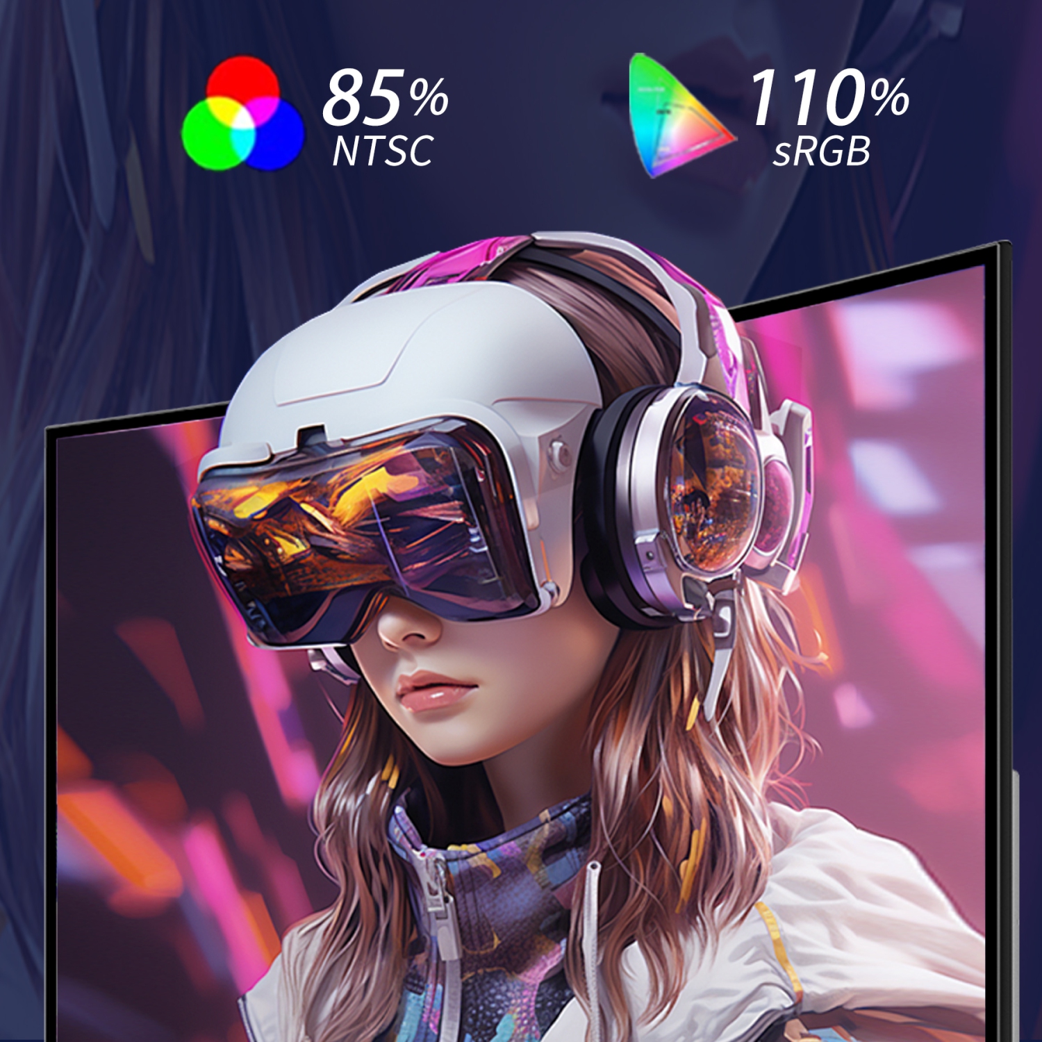 Moniteur de jeu incurvé de 27 po, écran VA FHD 1080p d'180 Hz, 1 ms, FreeSync, HDMI et DisplayPort, haut-parleurs intégrés Expérience