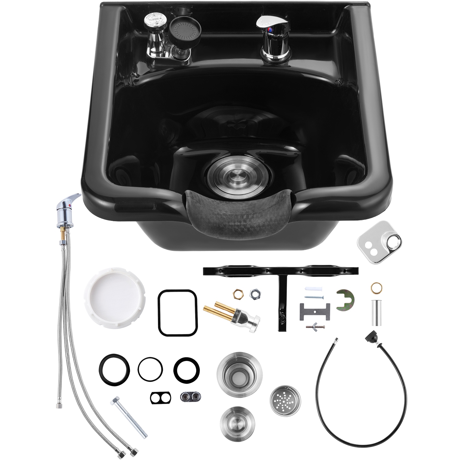 VEVOR Shampoo Bowl, ABS Plastic Shampoo Sink for Salons and Home, Easy to Clean and Install Salon Shampoo Bowls, Shampoo Sink for Spa Center,