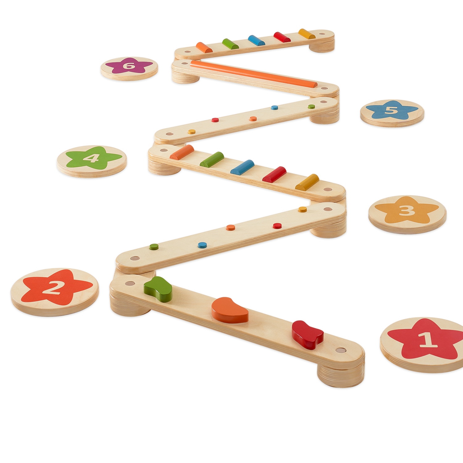 Pierres de pas VEVOR 6 PCS Balance Beam, planches d'équilibre en bois pour tout-petits, jouet Montessori pour enfants de 2 à 6 ans, coordination et