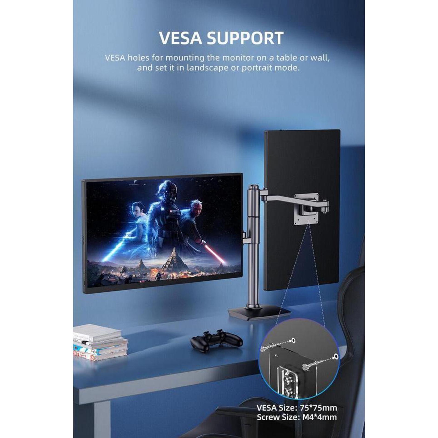 UPERFECT 18.5" 100Hz Gaming Portable Monitor 1080P HDMI USB C Display For Game Switch Xbox PS 5