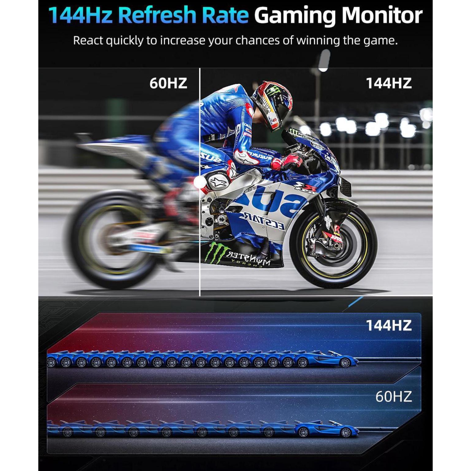 UPERFECT UGame K118 18" 2K 144Hz Portable Gaming Monitor with 100% DCI-P3, FreeSync, HDR, VESA Mount, and Eye-Care Features