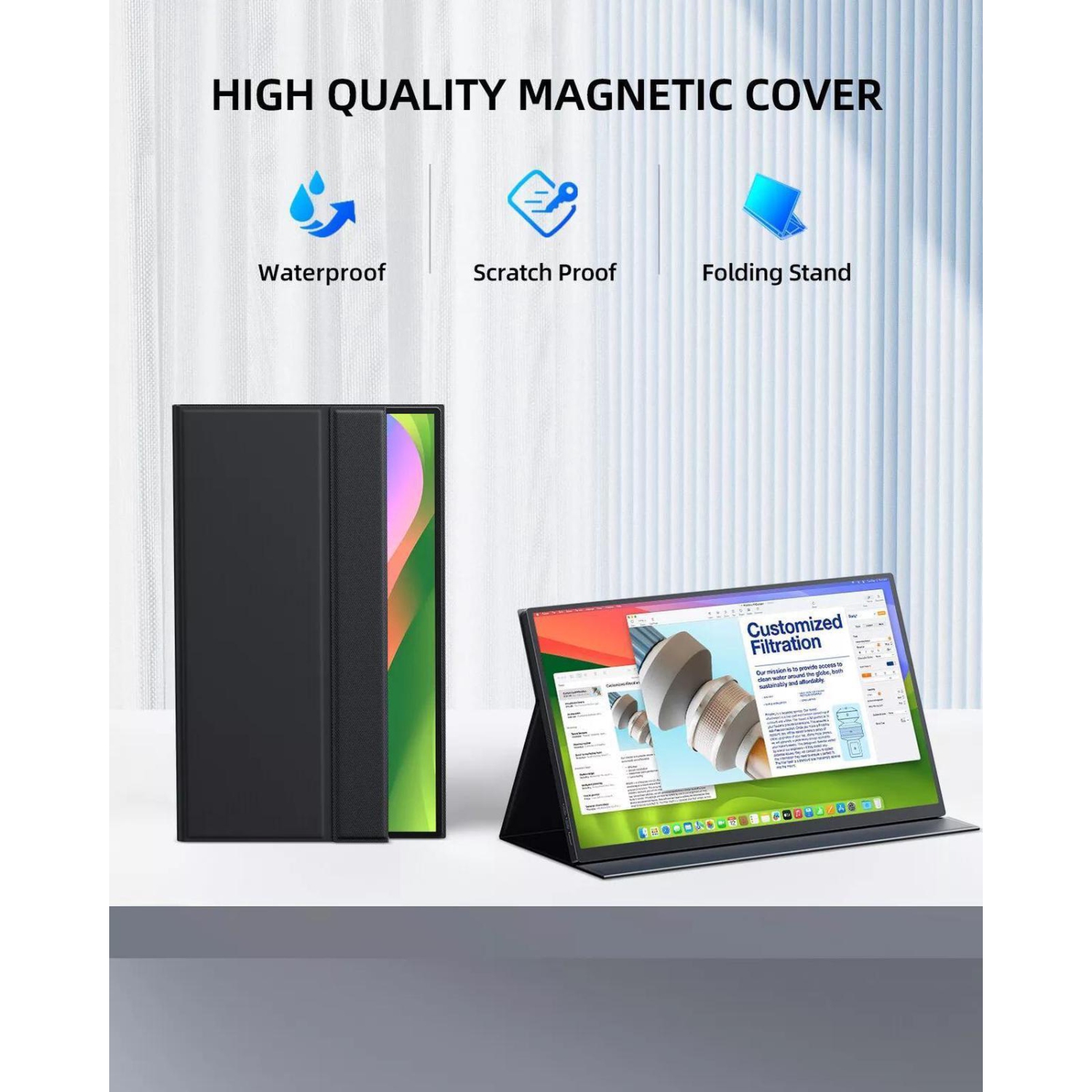 UPERFECT 18.5" 1080P Portable Monitor 120Hz Portable Gaming Monitor Switch Display w/VESA and Smart Cover For Xbox One