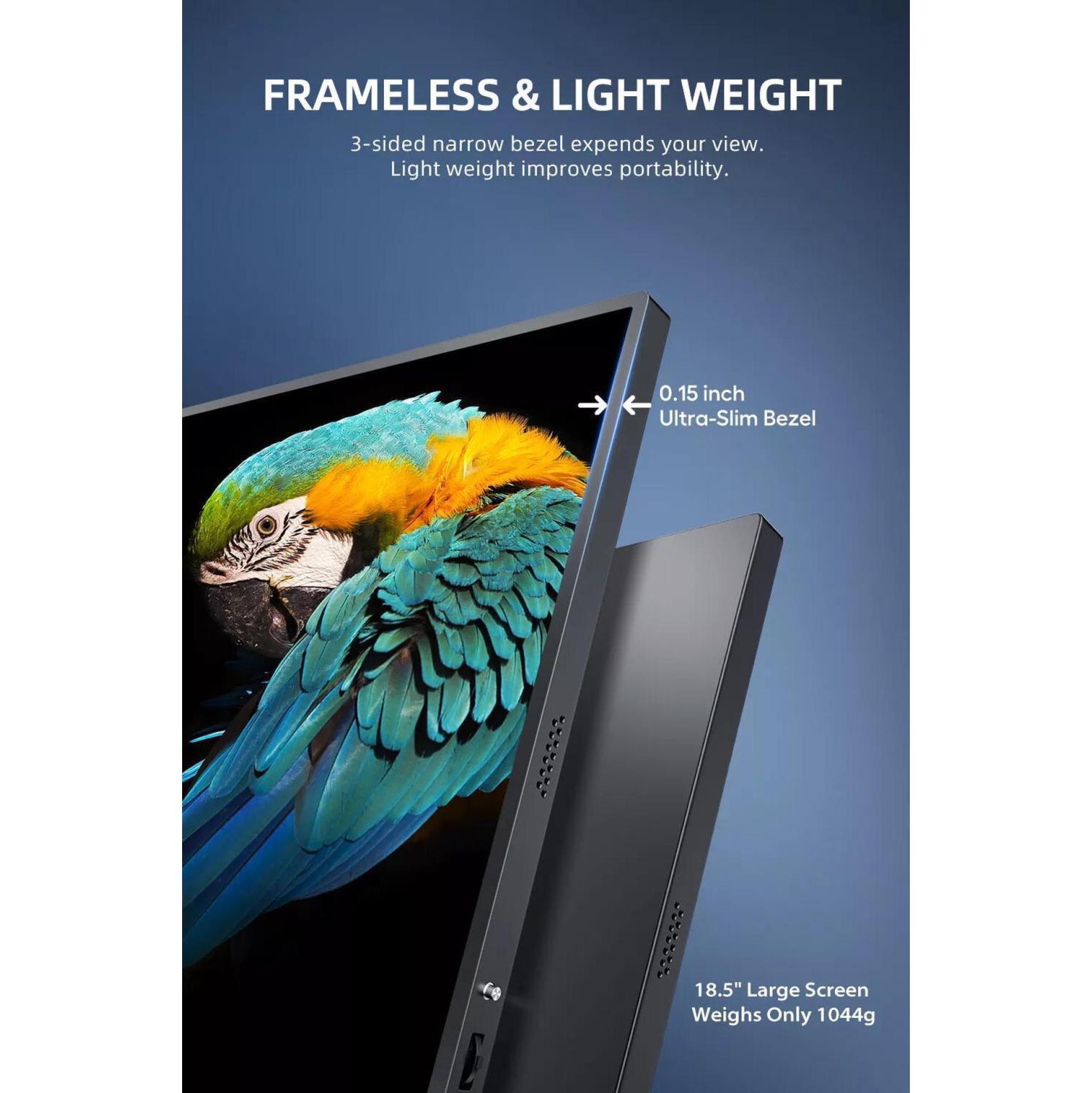 UPERFECT 18.5" 1080P Portable Monitor 120Hz Portable Gaming Monitor Switch Display w/VESA and Smart Cover For Xbox One