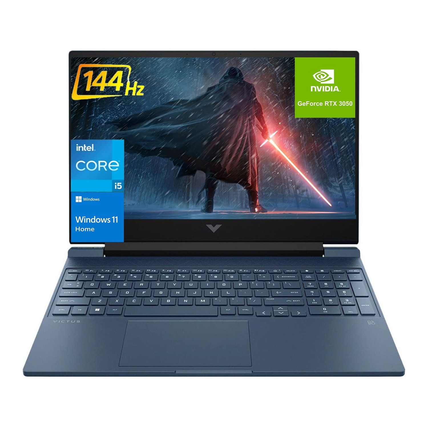 Open Box - HP Victus 15.6 i5 Gaming Laptop, 15.6" FHD 144Hz Display, Intel Core i5-12450H, NVIDIA GeForce RTX 3050, 1TB SSD, 64GB RAM, Backlit KB,