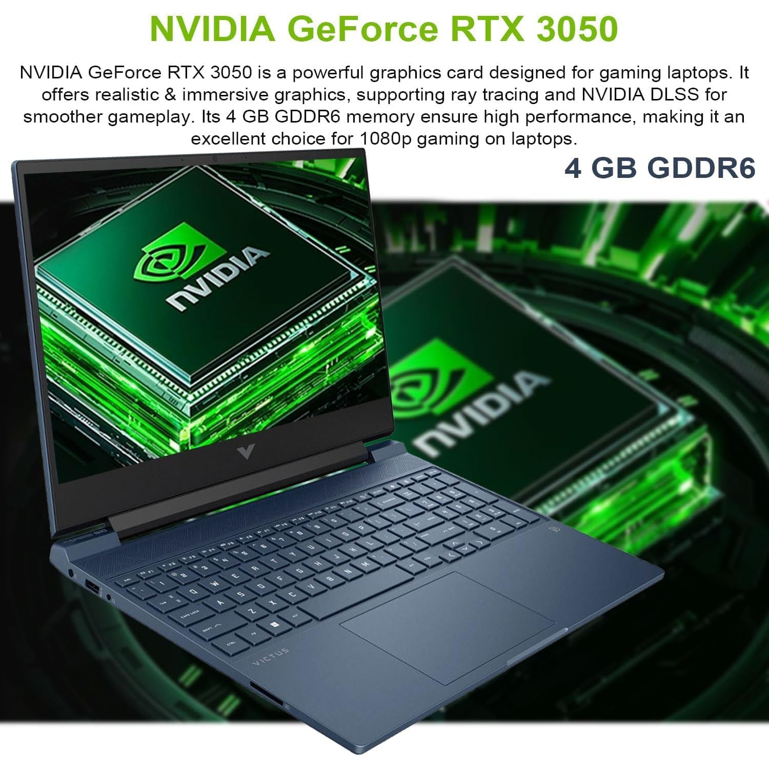 Open Box - HP Victus 15.6 i5 Gaming Laptop, 15.6" FHD 144Hz Display, Intel Core i5-12450H, NVIDIA GeForce RTX 3050, 1TB SSD, 64GB RAM, Backlit KB,