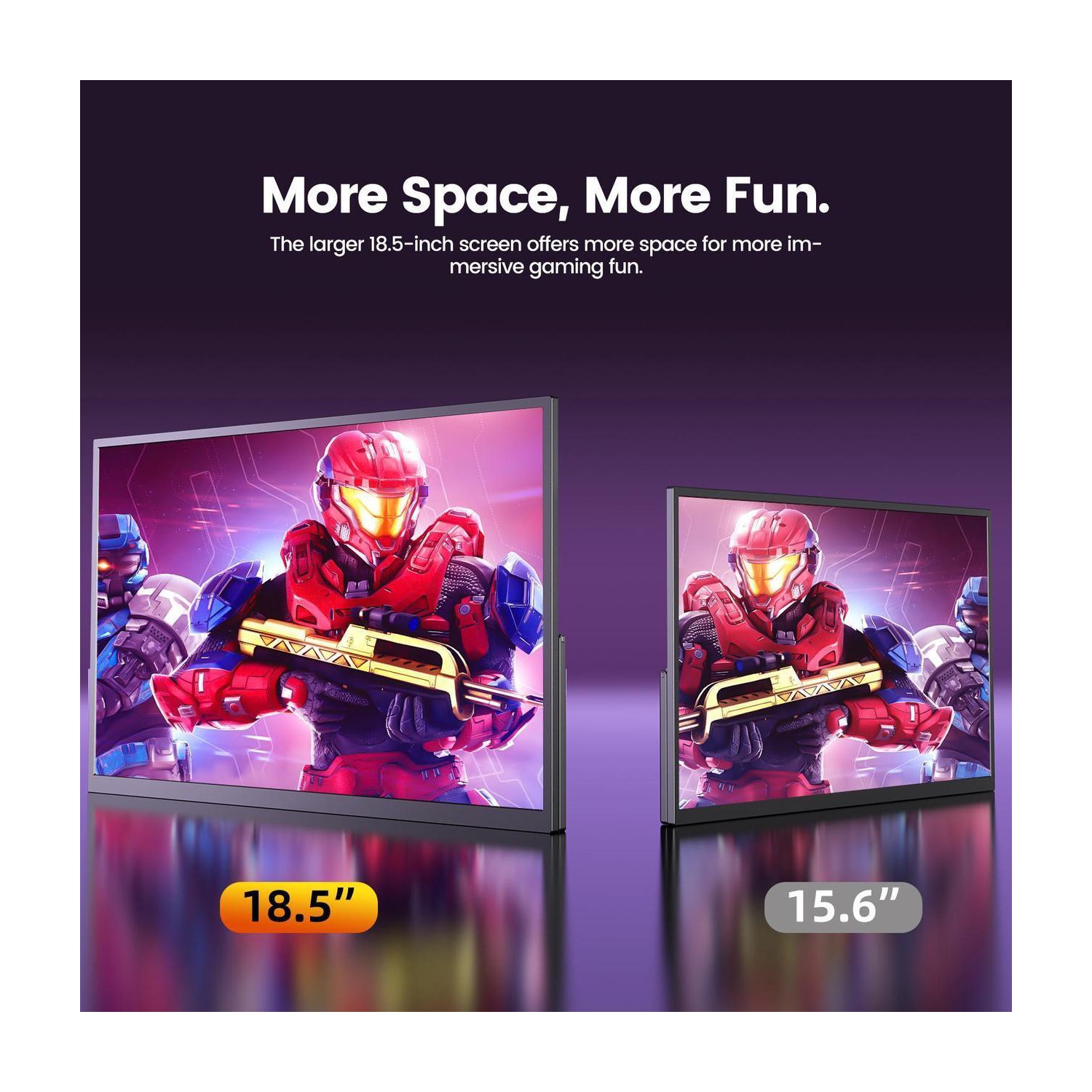 UPERFECT 18.5" Portable Monitor 1080P FHD Display HDMI 2*Type C 100% sRGB