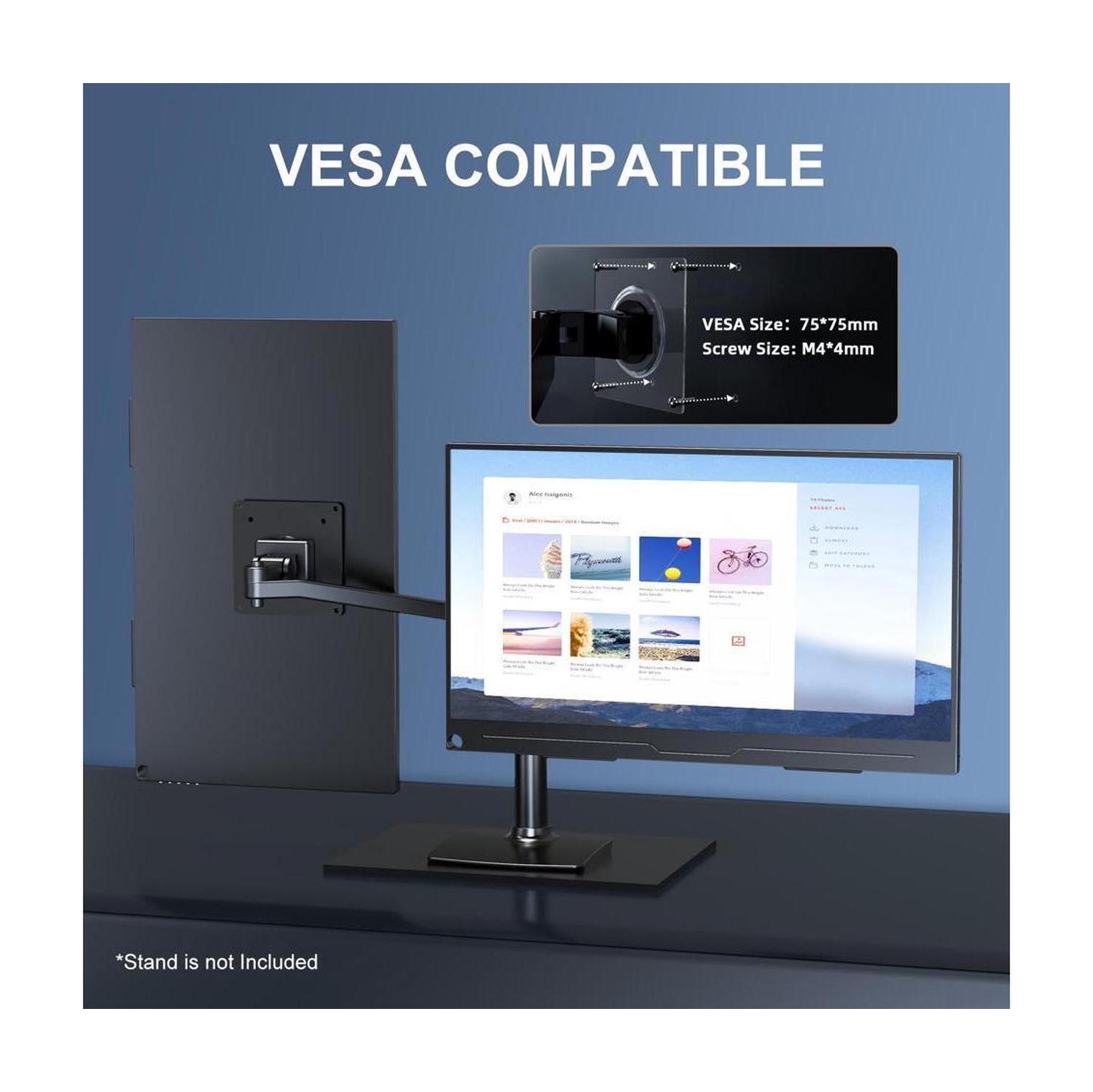 Moniteur portatif FHD 6 x 1080 de 15&nbsp;po d'UPERFECT avec HDR et IPS, USB-C, HDMI, support VESA, écran antireflet et un support 3-en-1 pour le