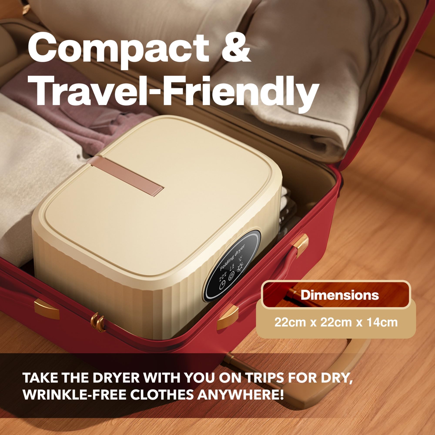 Sécheuse portative, séchage rapide, séchage minuté et silencieux, sécheuse portative compacte pliable pour appartements et voyages à domicile en VR