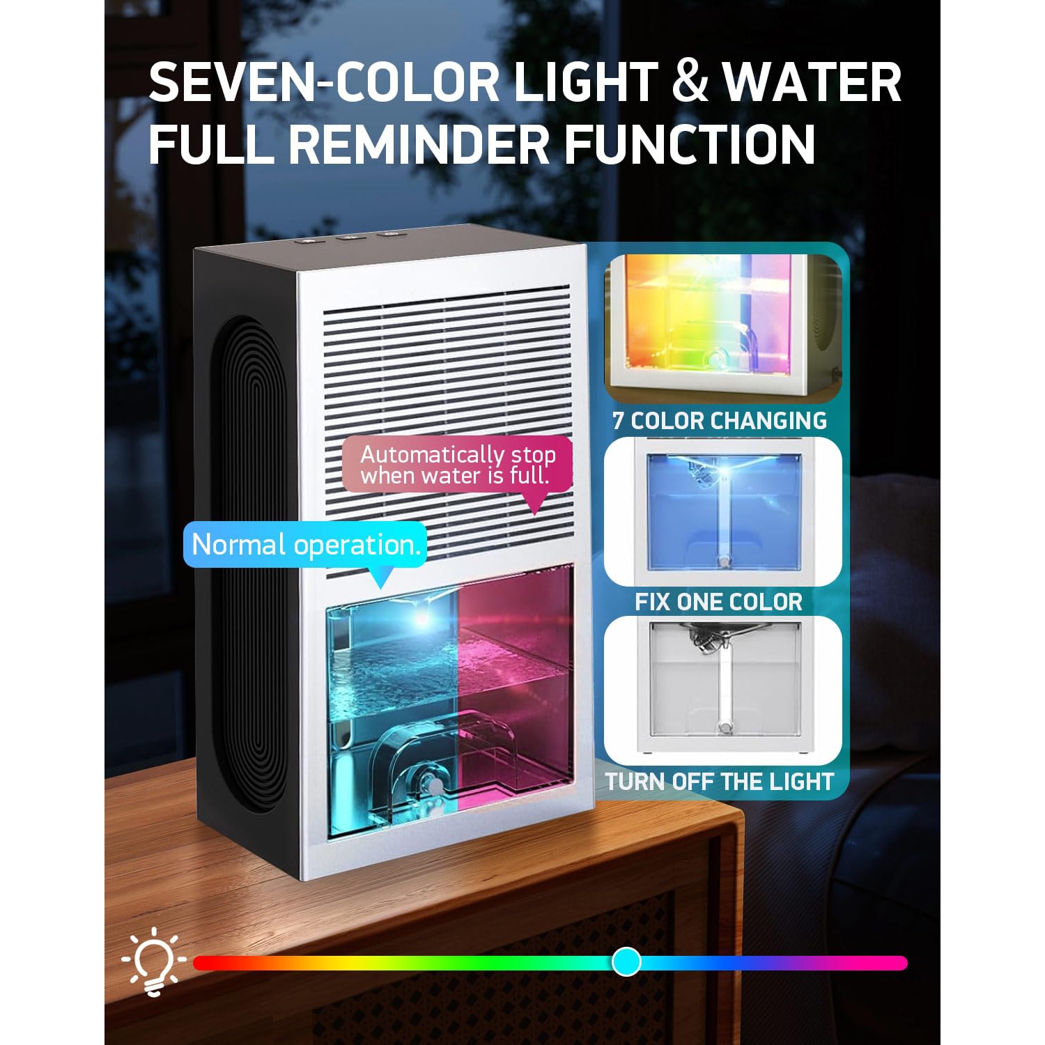 Home Dehumidifier with Drain Hose, Day & Sleep Modes, Auto Shut-Off, LED Light, Ideal for Bedrooms, Bathrooms, RVs, and Basements