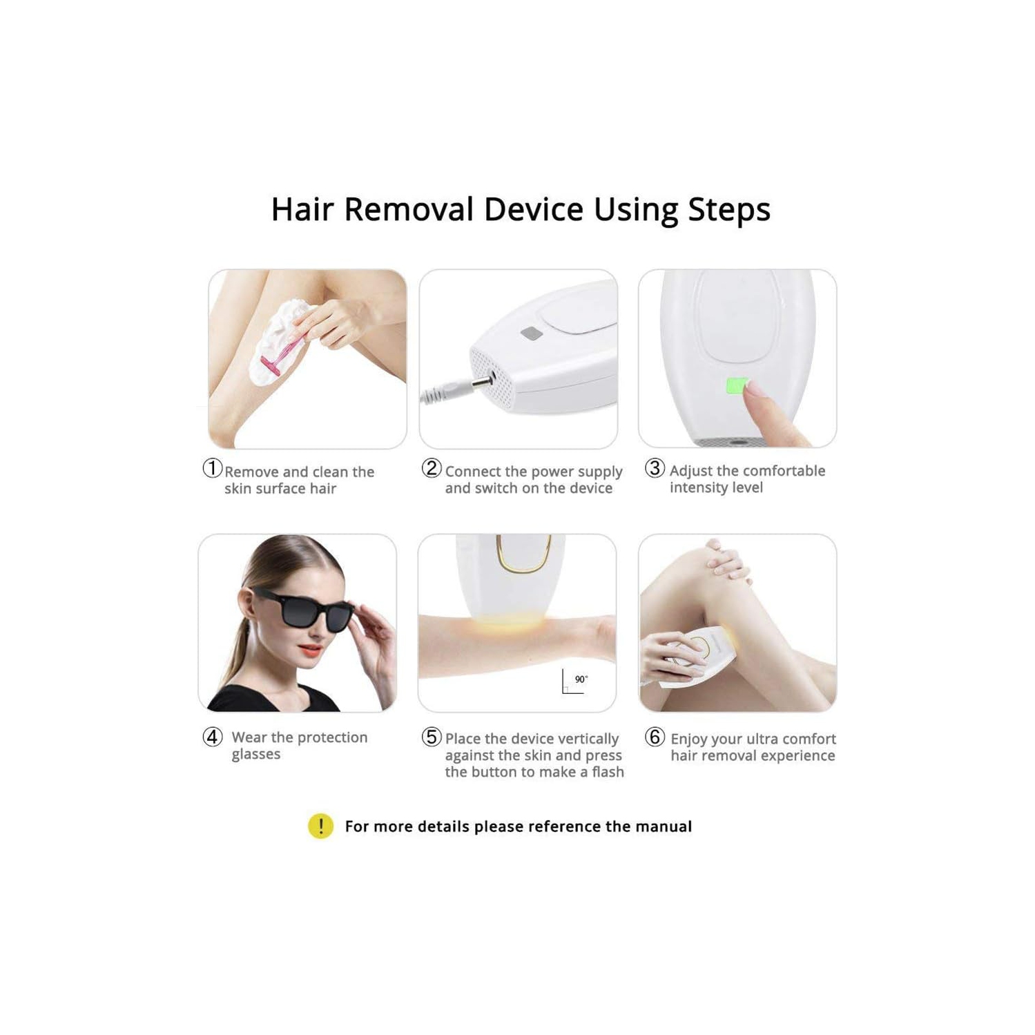 Appareil d'épilation IPL, 300 000 Flashs pour épilation permanente, 2 modes 5 Épilateur électrique pour femmes et hommes, corps, visage, rose