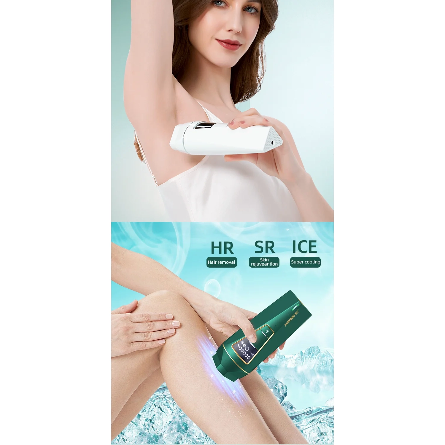 IPL photon permanent hair removal device Freezing point painless technology Automatic/manual dual mode Skin rejuvenation and acne removal Family