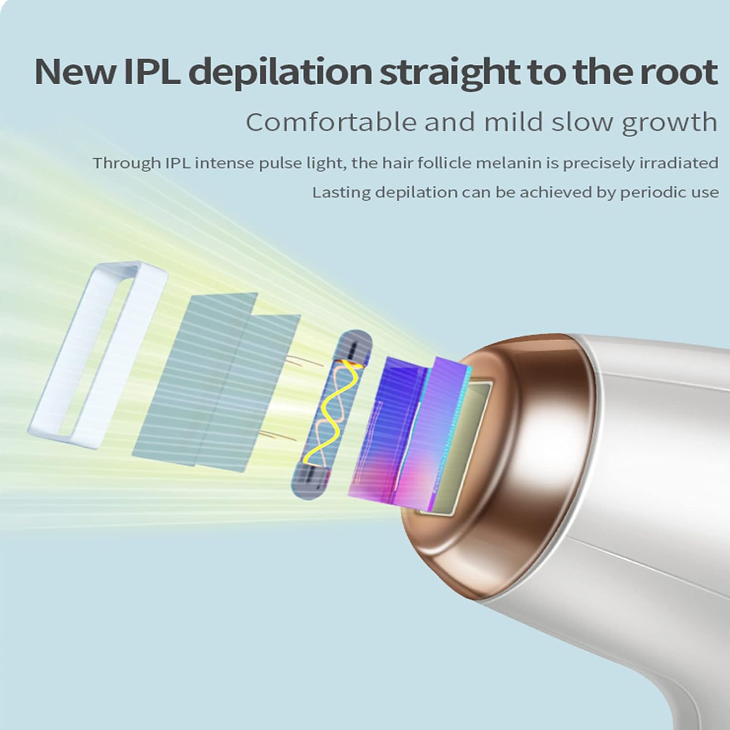Épilation laser IPL permanente pour femmes, 999999 flashs, 5 niveaux d'énergie, 2 modes de flash, appareil d'épilation à domicile