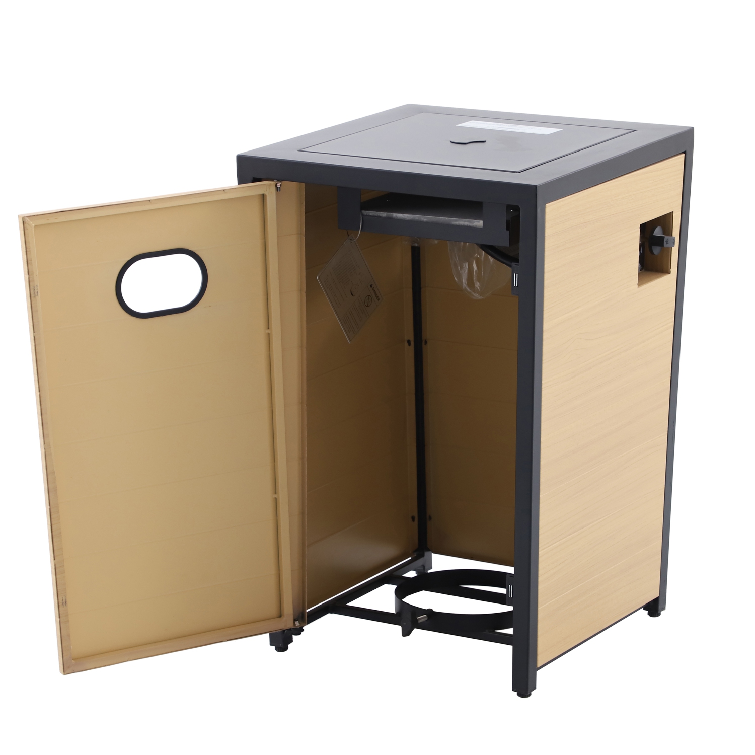 40&nbsp;000&nbsp;BTU carrée à foyer au gaz propane pour l'extérieur de Deko Living, propane, remplissage à billes en verre