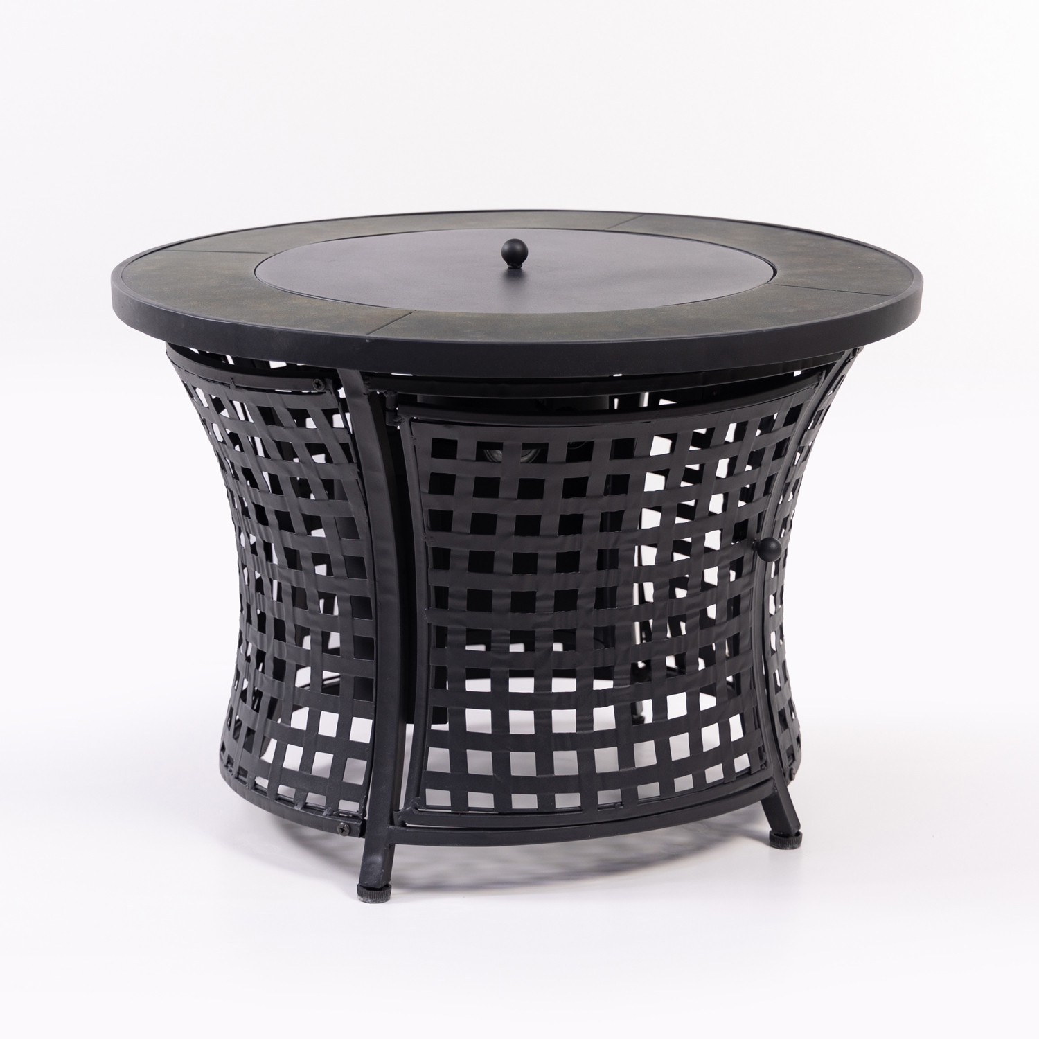 8000 BTU de table ronde d'extérieur avec foyer au gaz propane de Deko Living, propane et remplisseur pour roches de lave