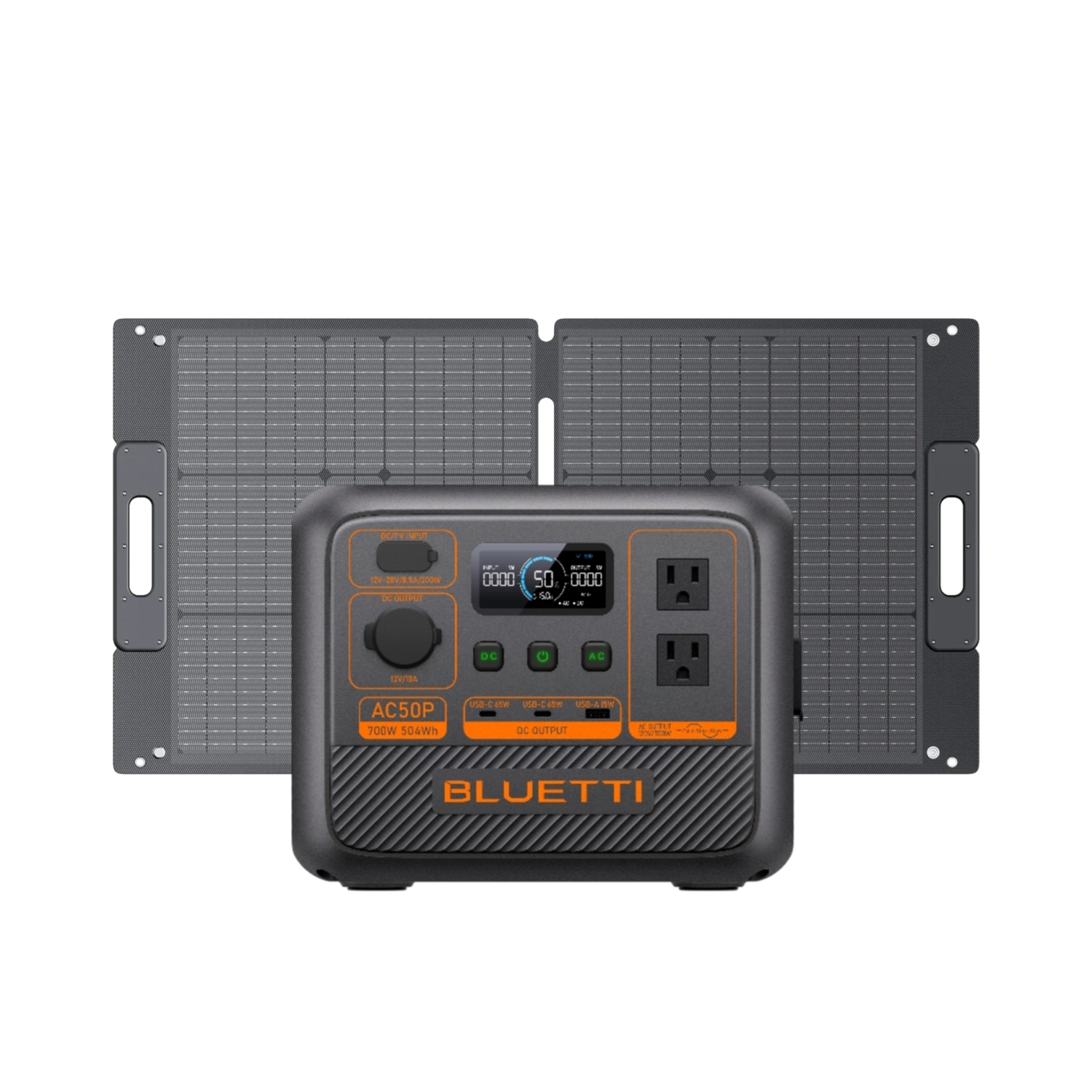 Station d'alimentation portative BLUETTI Premium AC50P et panneau solaire 100&nbsp;L | Cellules de batterie LiFePO4 de 504&nbsp;Wh