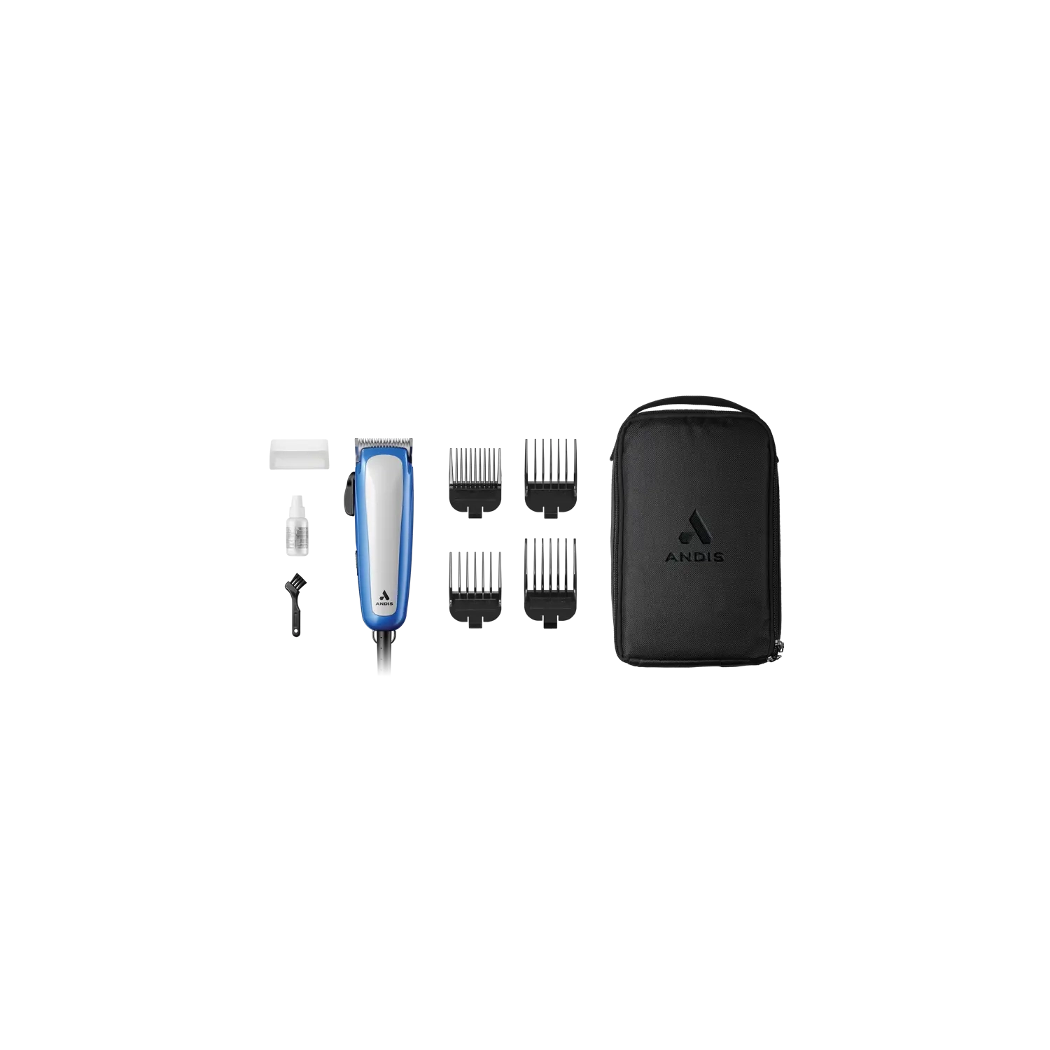 Andis Easy Clip Ultra Adjustable Blade 9-Piece Pet Clipper Grooming Kit - Blue #60325