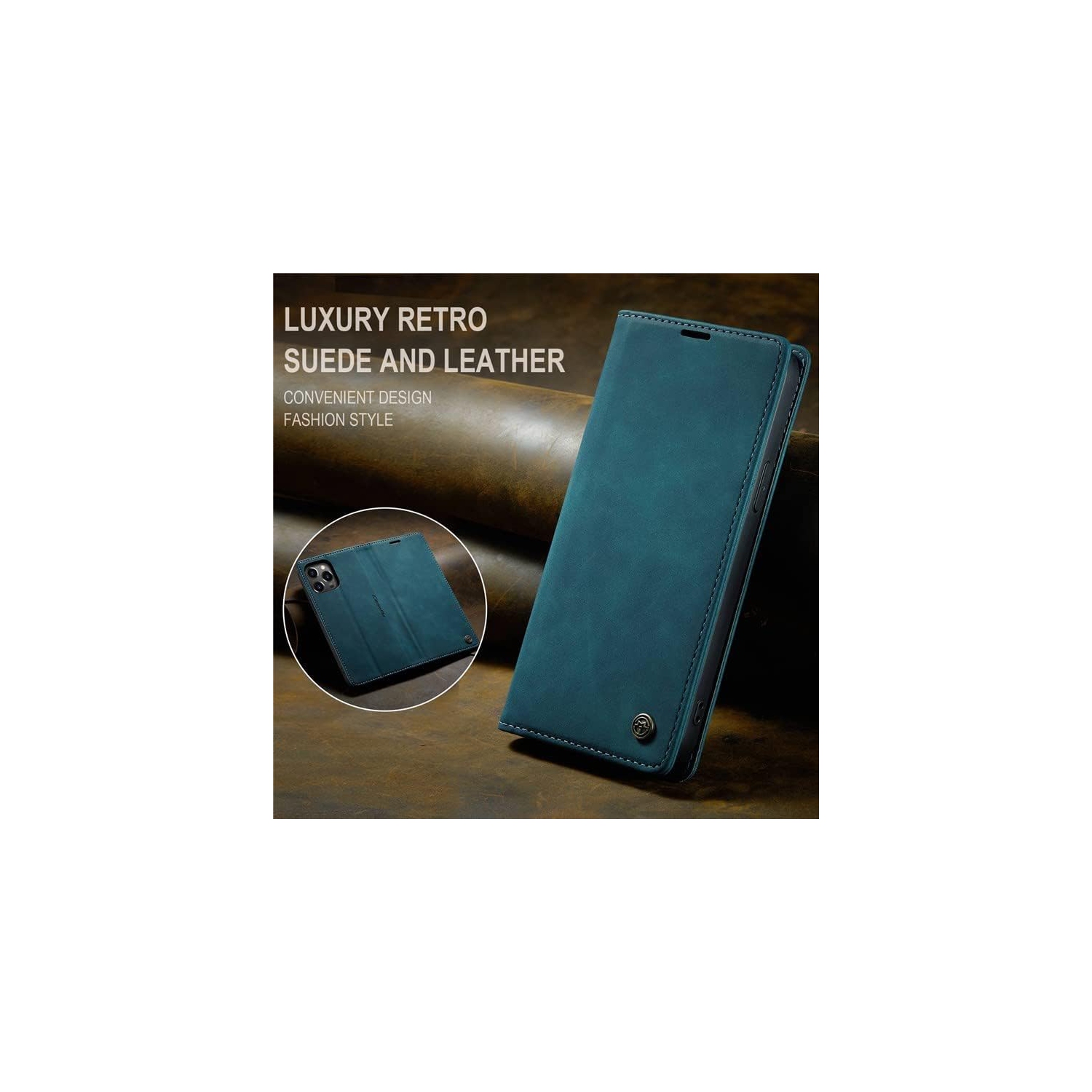 BIG DEAL - CaseMe Wallet Case Anti-Fall Retro Handmade Leather Magnetic Flip case Card Slot for iPhone 15 PLUS