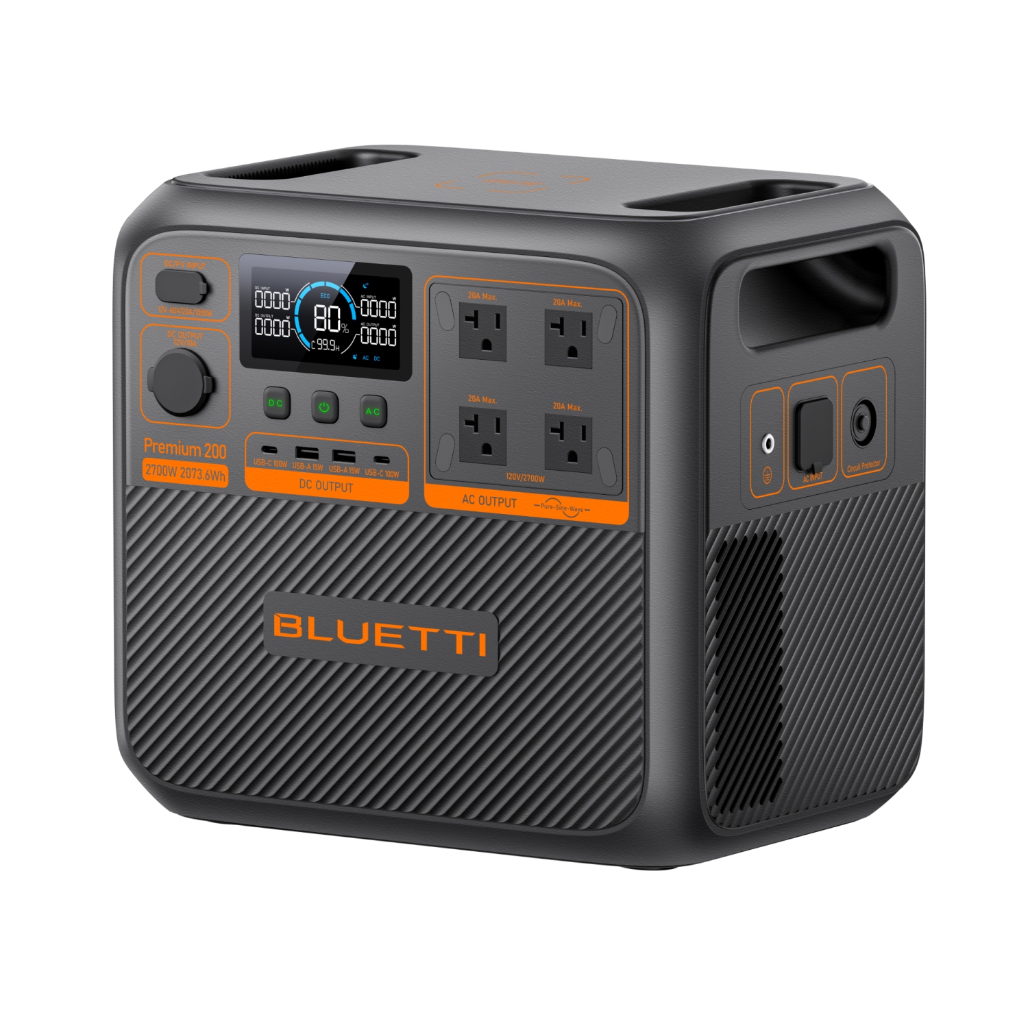 Station d'alimentation portative BLUETTI Premium AC270P 2, batterie LiFePO4 6&nbsp;000+ d'autonomie et chargement rapide de 073,6&nbsp;Wh et panneau