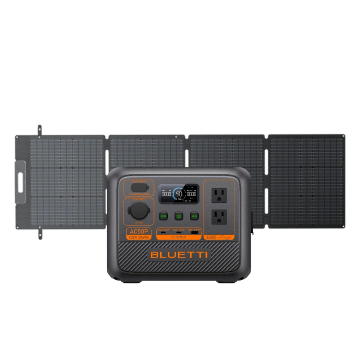 BLUETTI Premium AC50P Portable Power Station and SP200L Solar Panel | 504Wh LiFePO4 Battery Cells