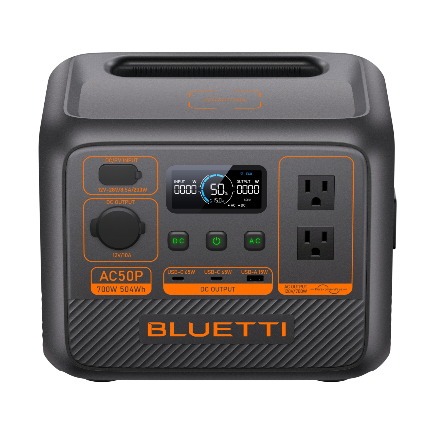 BLUETTI Premium AC50P Portable Power Station and SP200L Solar Panel | 504Wh LiFePO4 Battery Cells