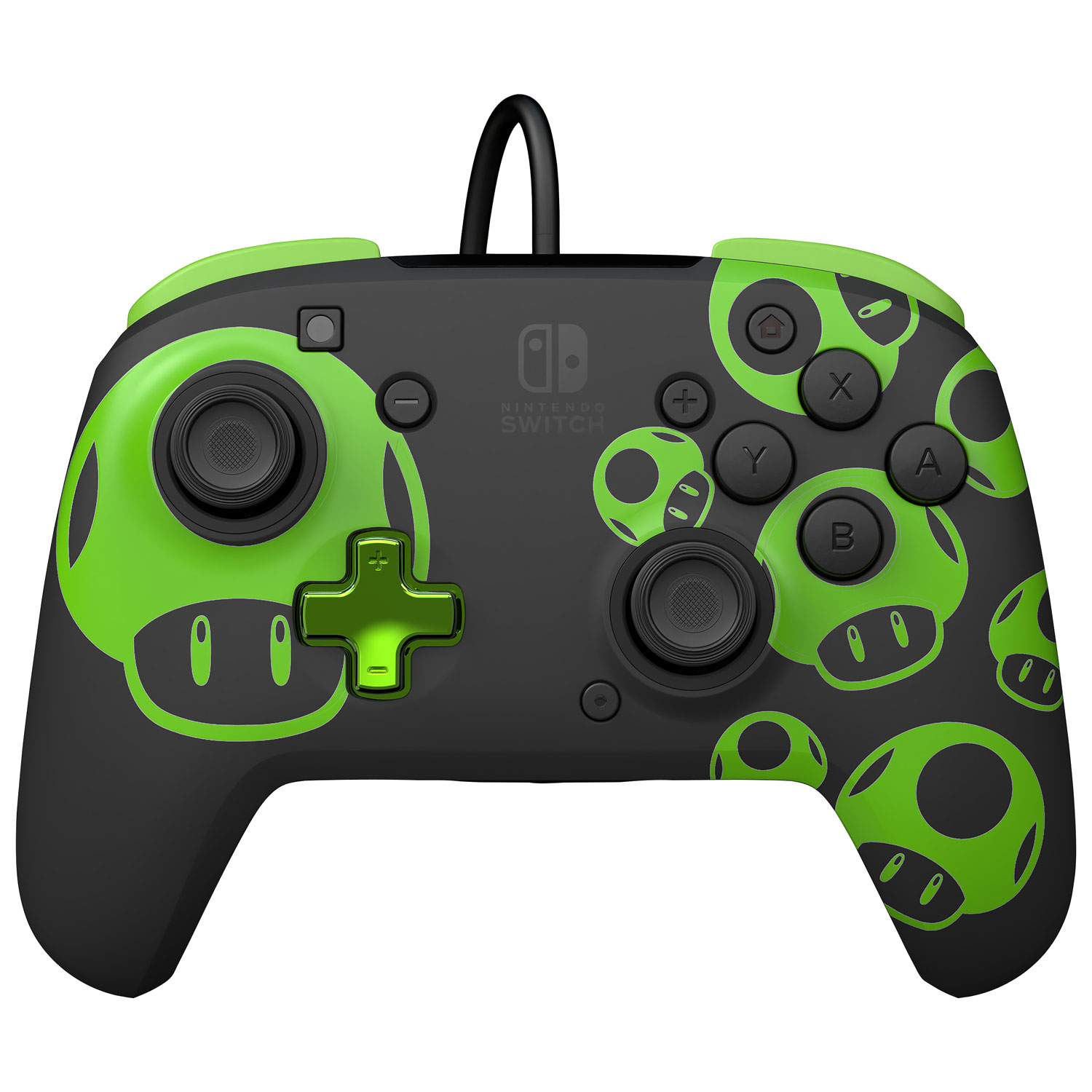 PDP Rematch Glow Wired Controller for Switch - 1-Up Mushroom