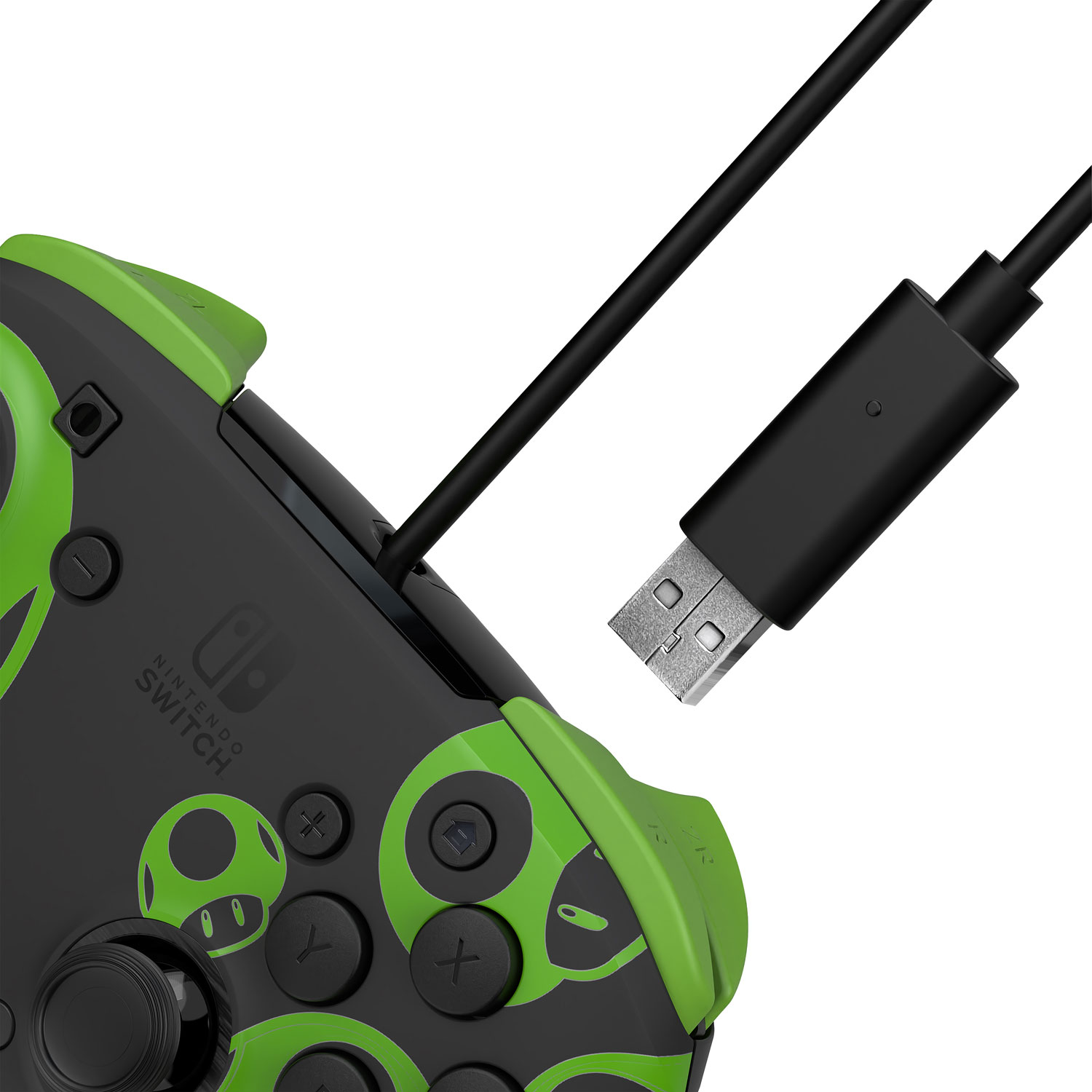 PDP Rematch Glow Wired Controller for Switch - 1-Up Mushroom