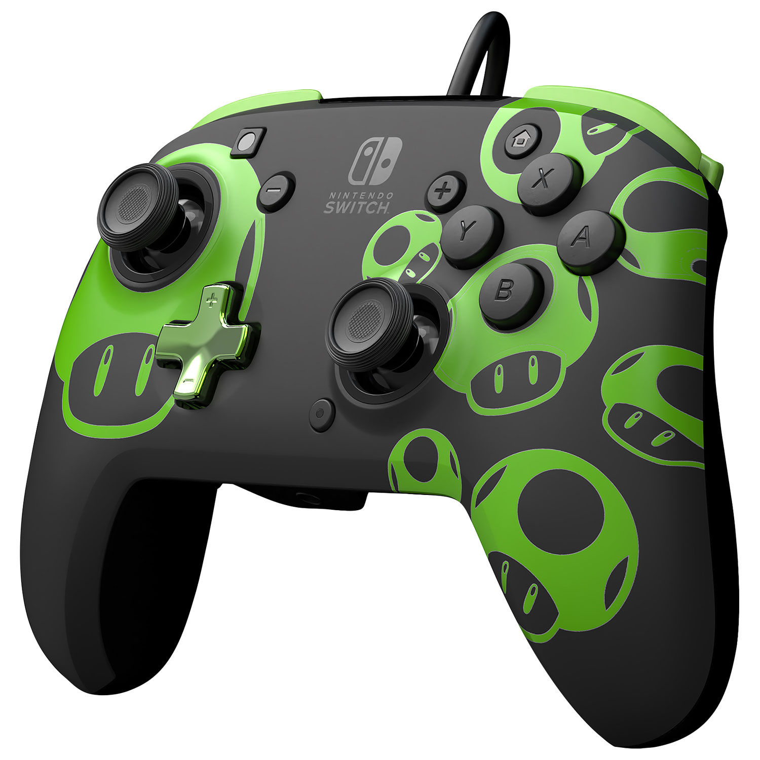 PDP Rematch Glow Wired Controller for Switch - 1-Up Mushroom