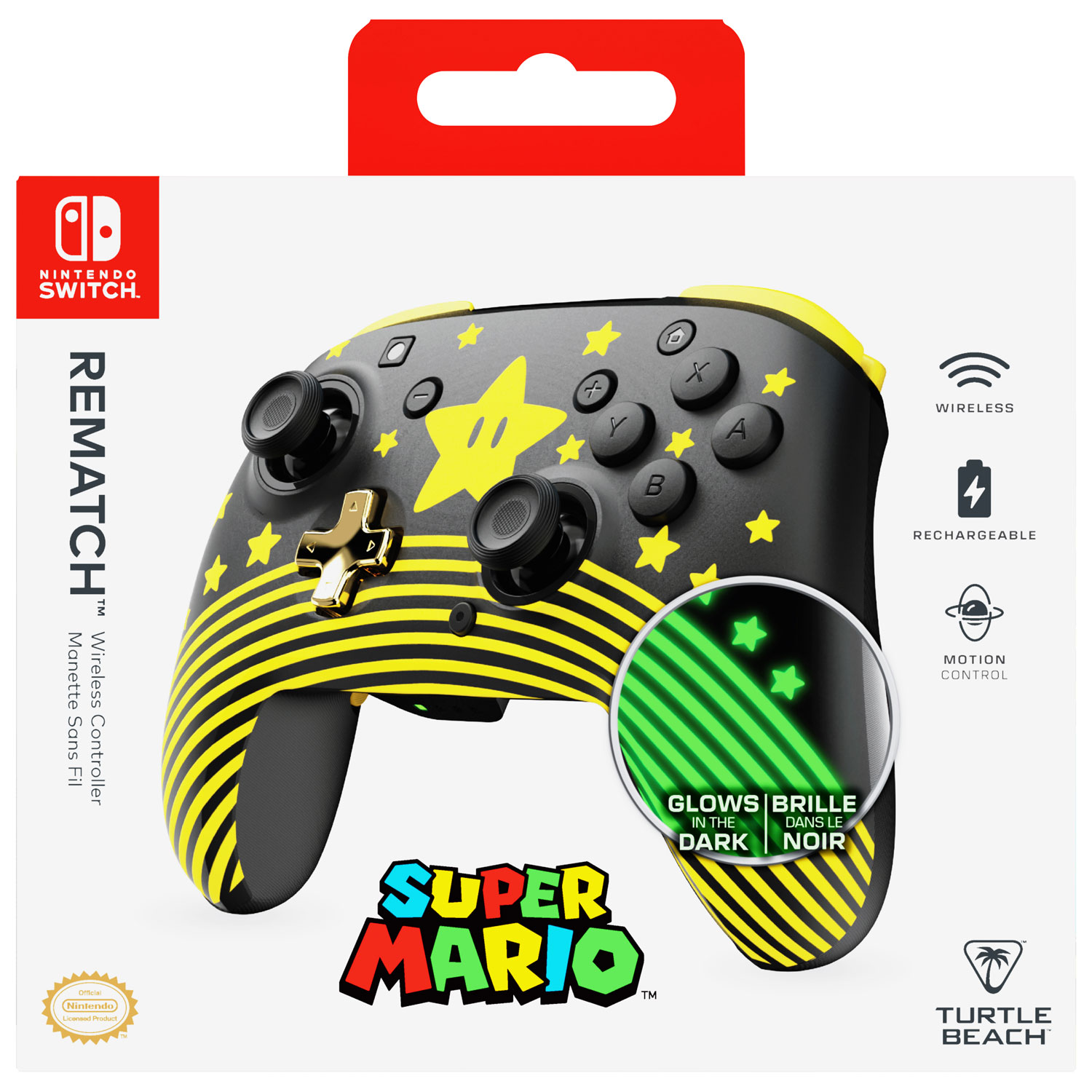 Turtle Beach Rematch Glow-in-the-Dark Wireless Controller for Switch - Super Mario Star