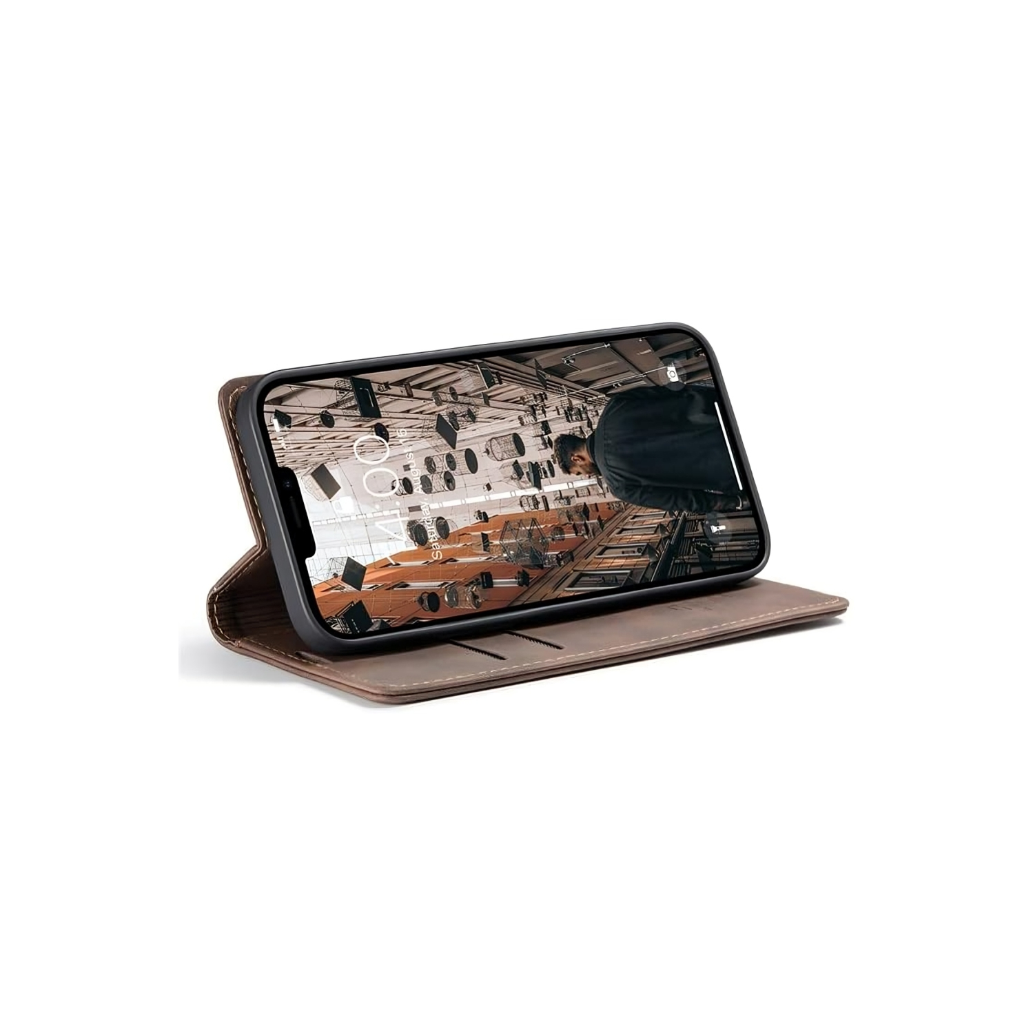 BIG DEAL - CaseMe Wallet Case Anti-Fall Retro Handmade Leather Magnetic Flip case Card Slot for iPhone 15
