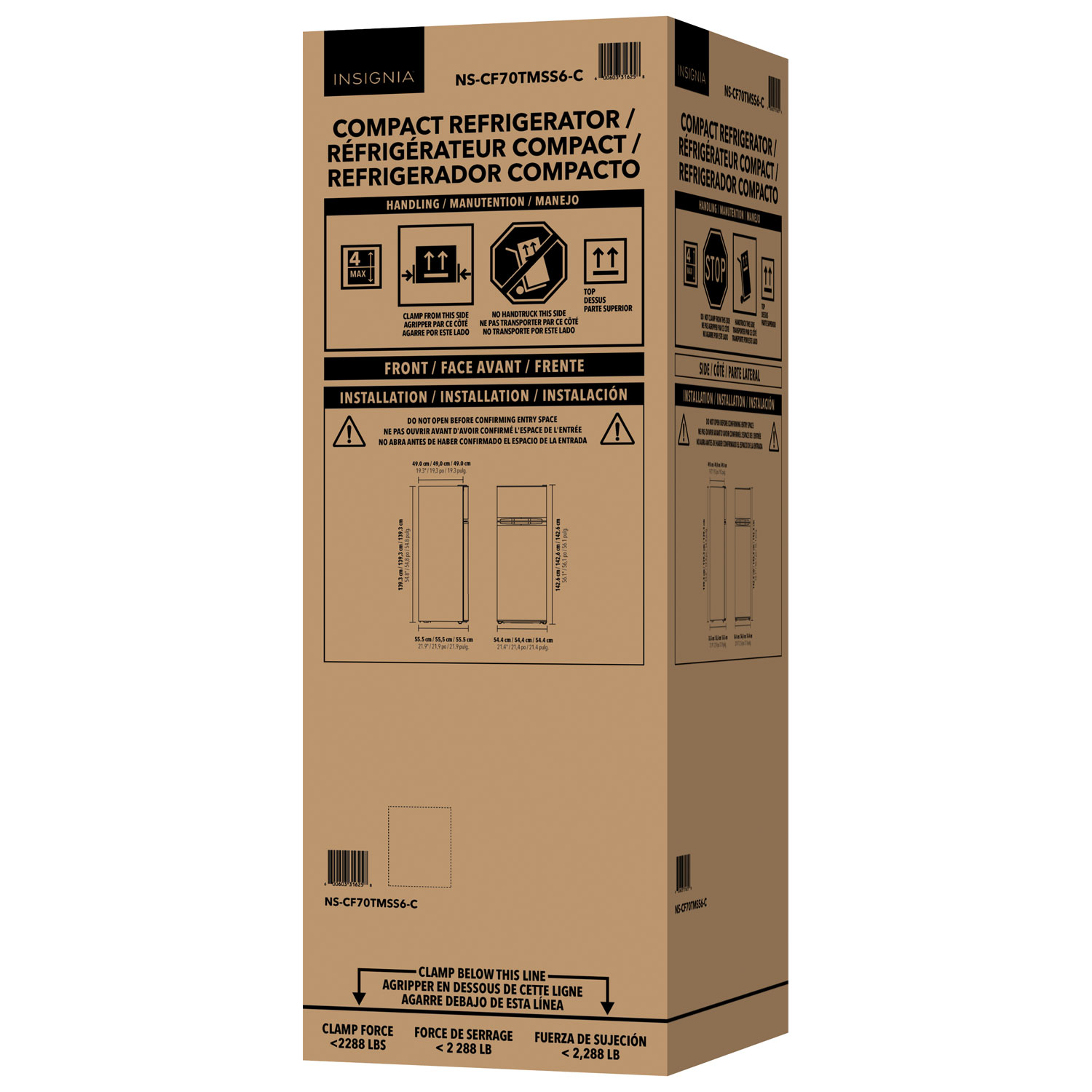 Réfrigérateur compact autonome à congélateur supérieur 7,3 pi³ d'Insignia - Aspect acier inoxydable