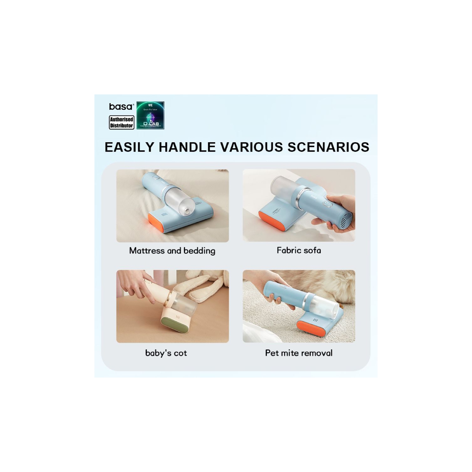 Basa Wireless Mite Removal Tool | Handheld Bed Vacuum Cleaner with UV Sterilizer