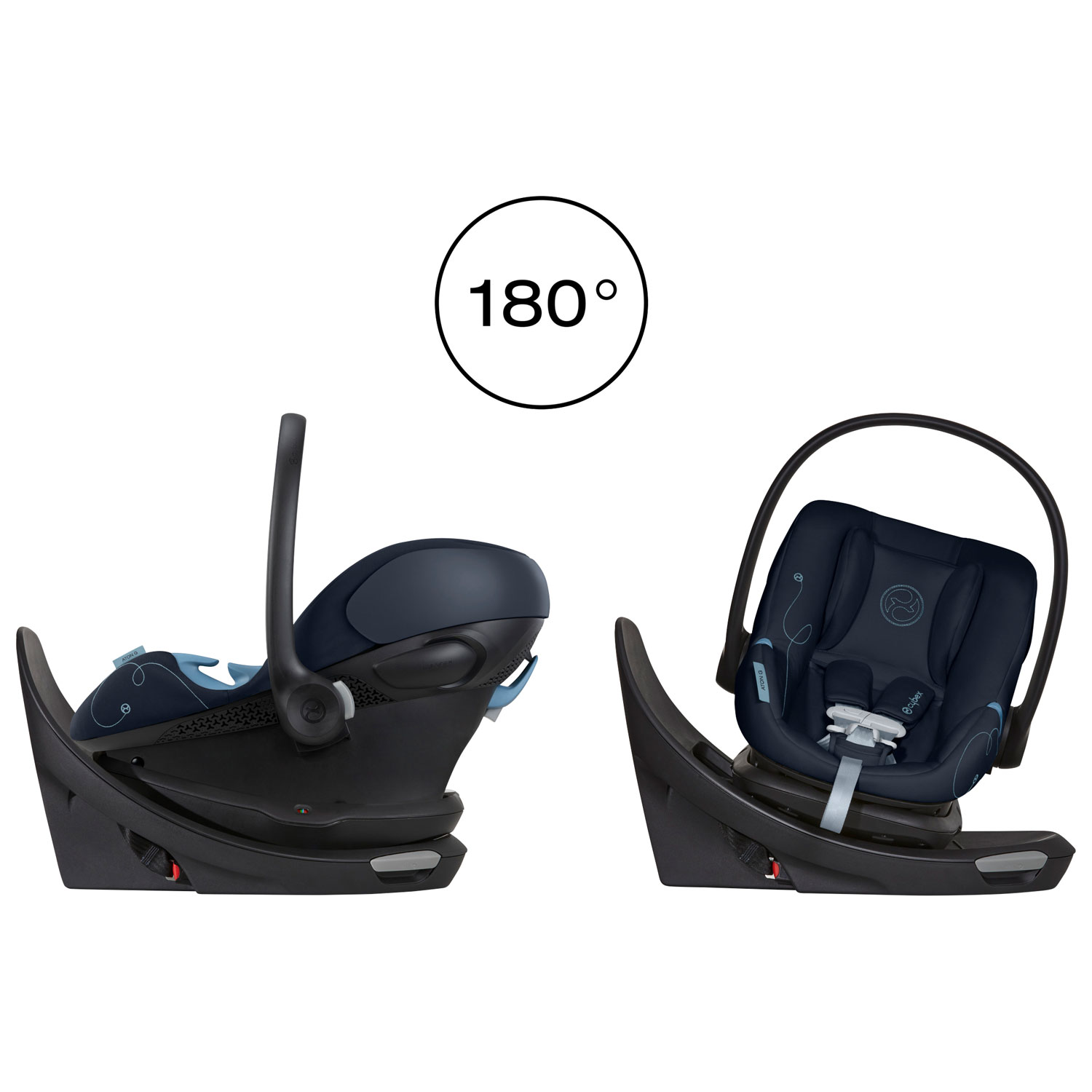 Cybex Aton G Swivel Rear-facing Infant Car Seat with SensorSafe - Ocean Blue
