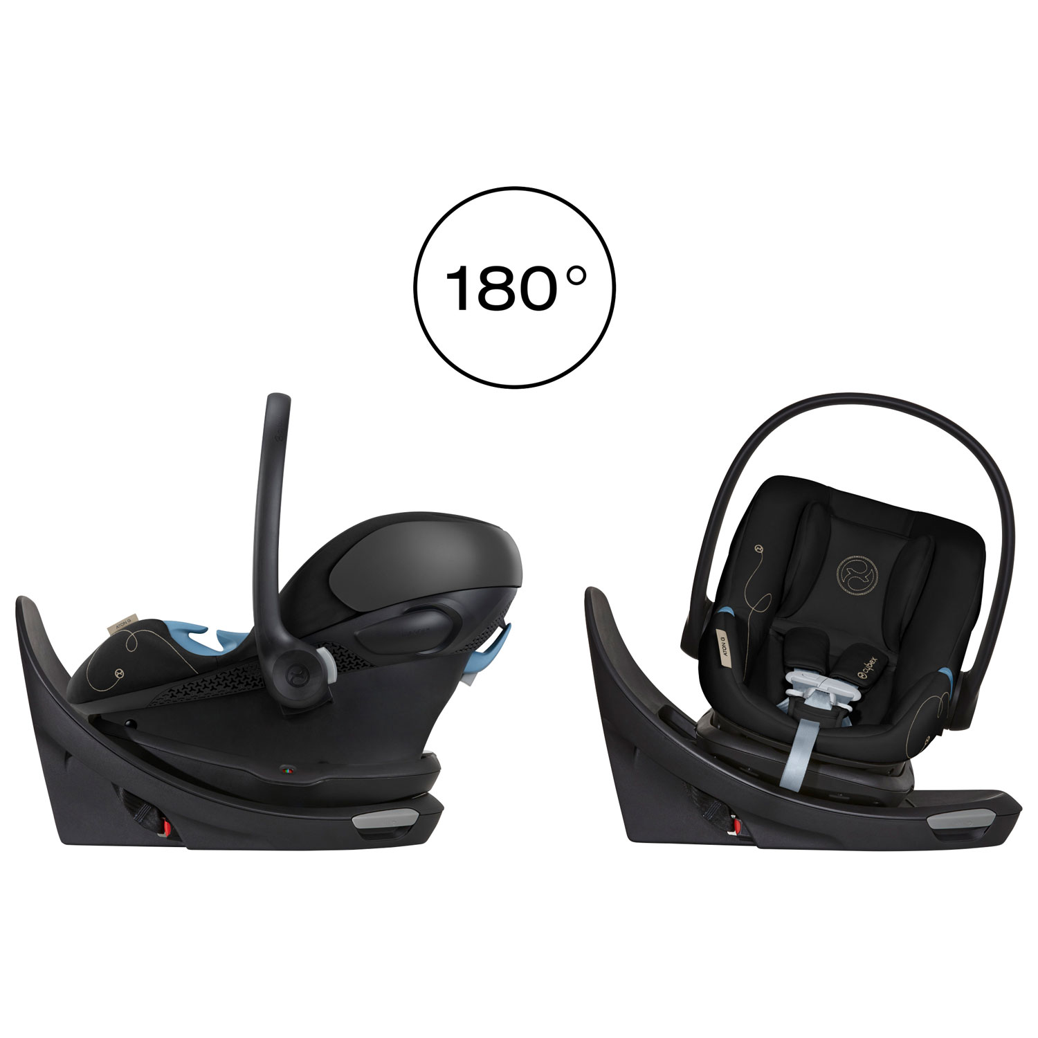 Cybex Aton G Swivel Rear-facing Infant Car Seat with SensorSafe - Moon Black