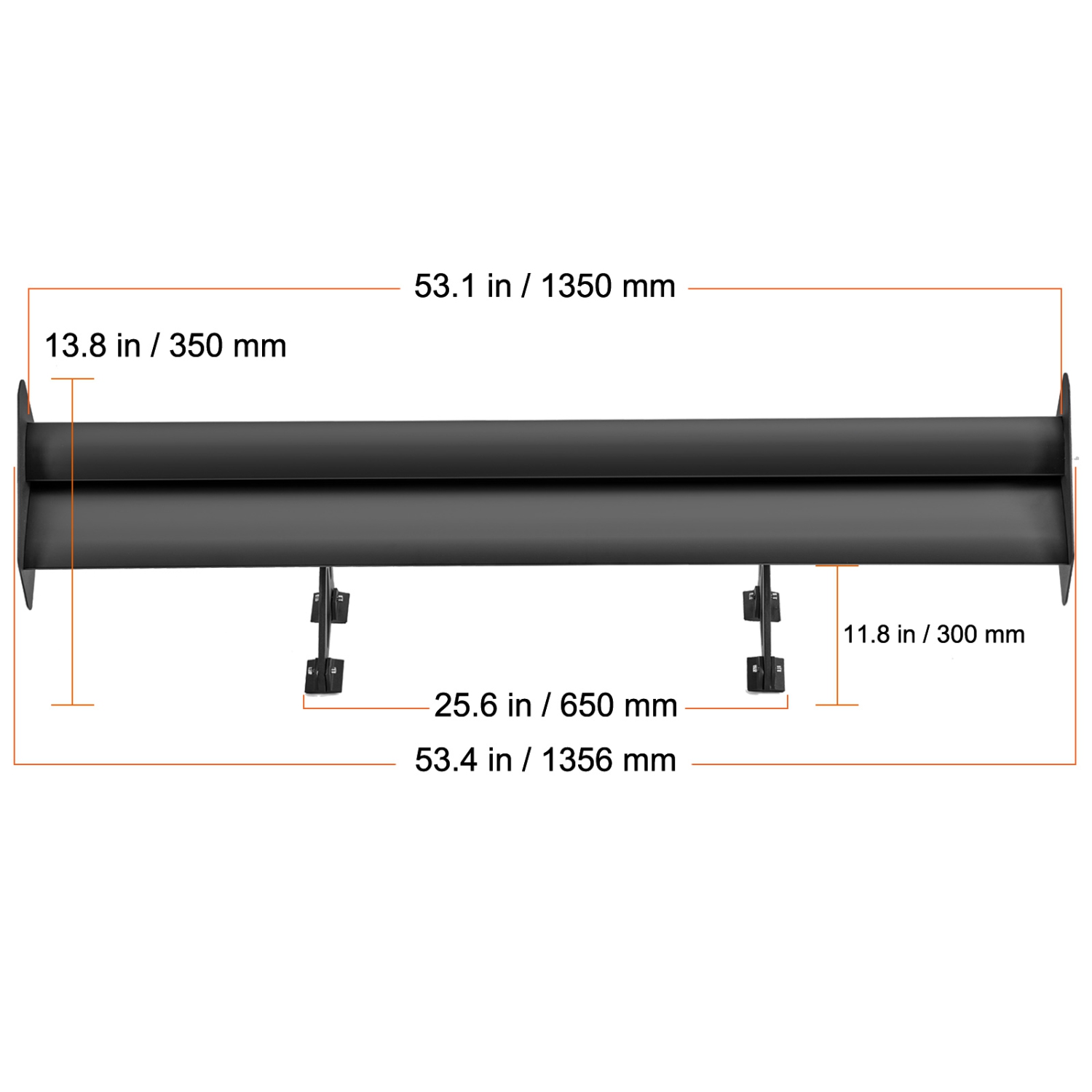 VEVOR 53.1 inch GT Wing Car Spoiler, Universal Spoiler with Double Deck, Adjustable Lightweight Aluminum, Car Rear Spoiler Wing, Racing Spoiler