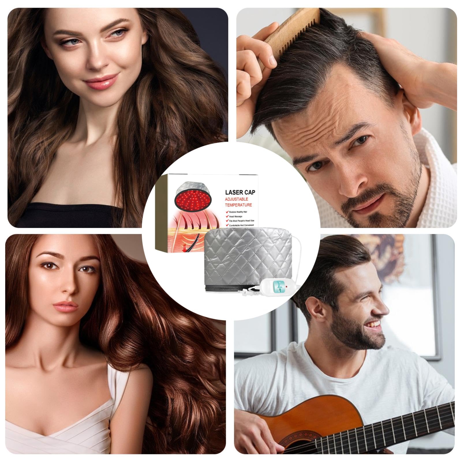 Défroisseur à cheveux pour revitalisation en profondeur, Chapeau thermique à température réglable pour spa à cheveux chaud portatif Natural Hair