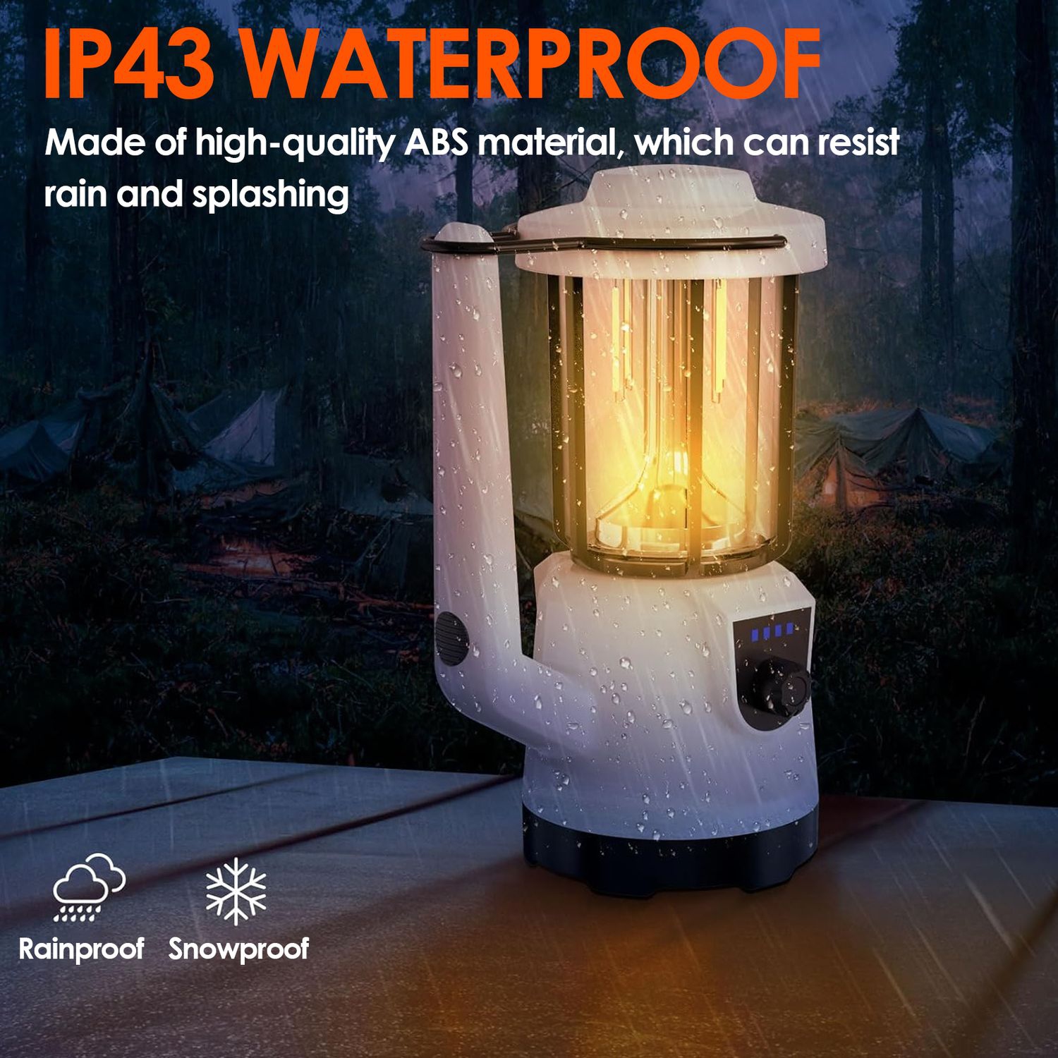 Lampe de camping multifonction Falshlights rechargeable USB Lampe d'urgence portative pour tente d'extérieur