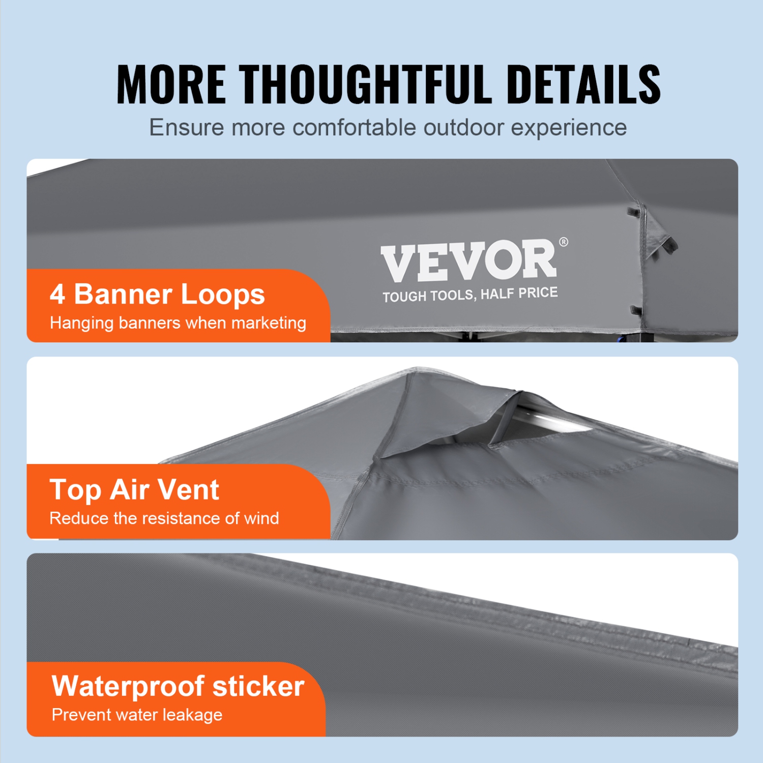 VEVOR 10 x 10 ft,Pop Up Canopy Tent, 250 D PU Silver Coated Tarp, with Portable Roller Bag and 4 Sandbags, Waterproof and Sun Shelter Gazebo for