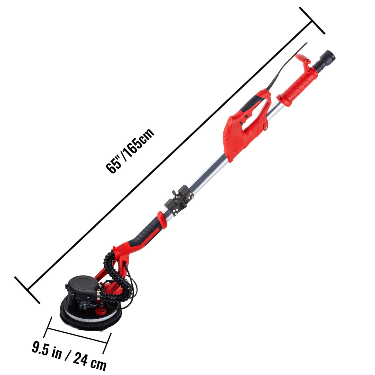 VEVOR 800-1750 RPM Drywall Sander 850W, Electric Drywall Sander, Foldable Sheetrock Sander, with Telescope Handle, Electric Sander, with LED Strip