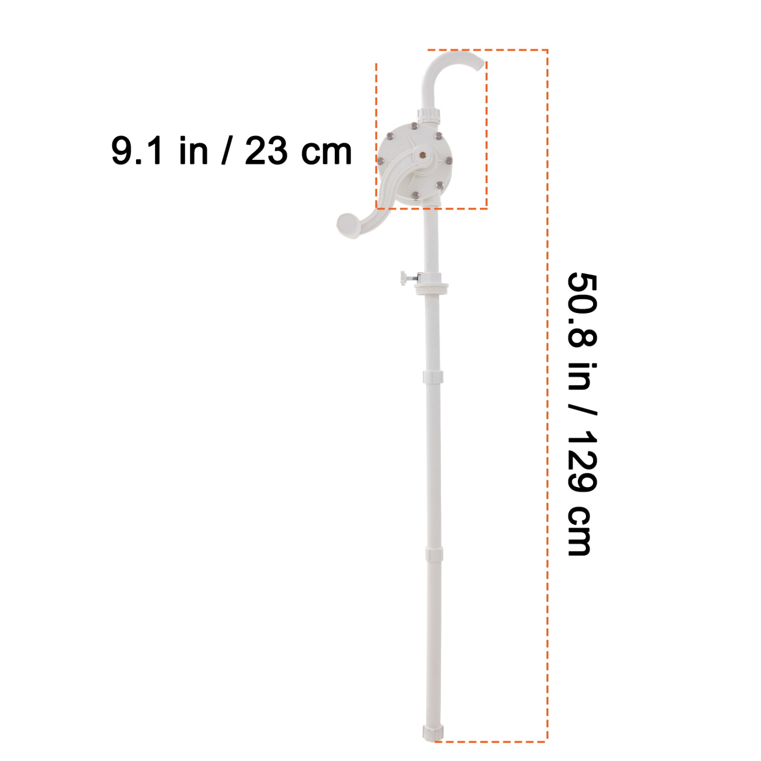 Débit VEVOR de 6,5 gal/min, pompe à baril, manivelle rotative, convient aux barils de 5 à 55 gallons avec tube d'aspiration à 3 sections et tuyau,