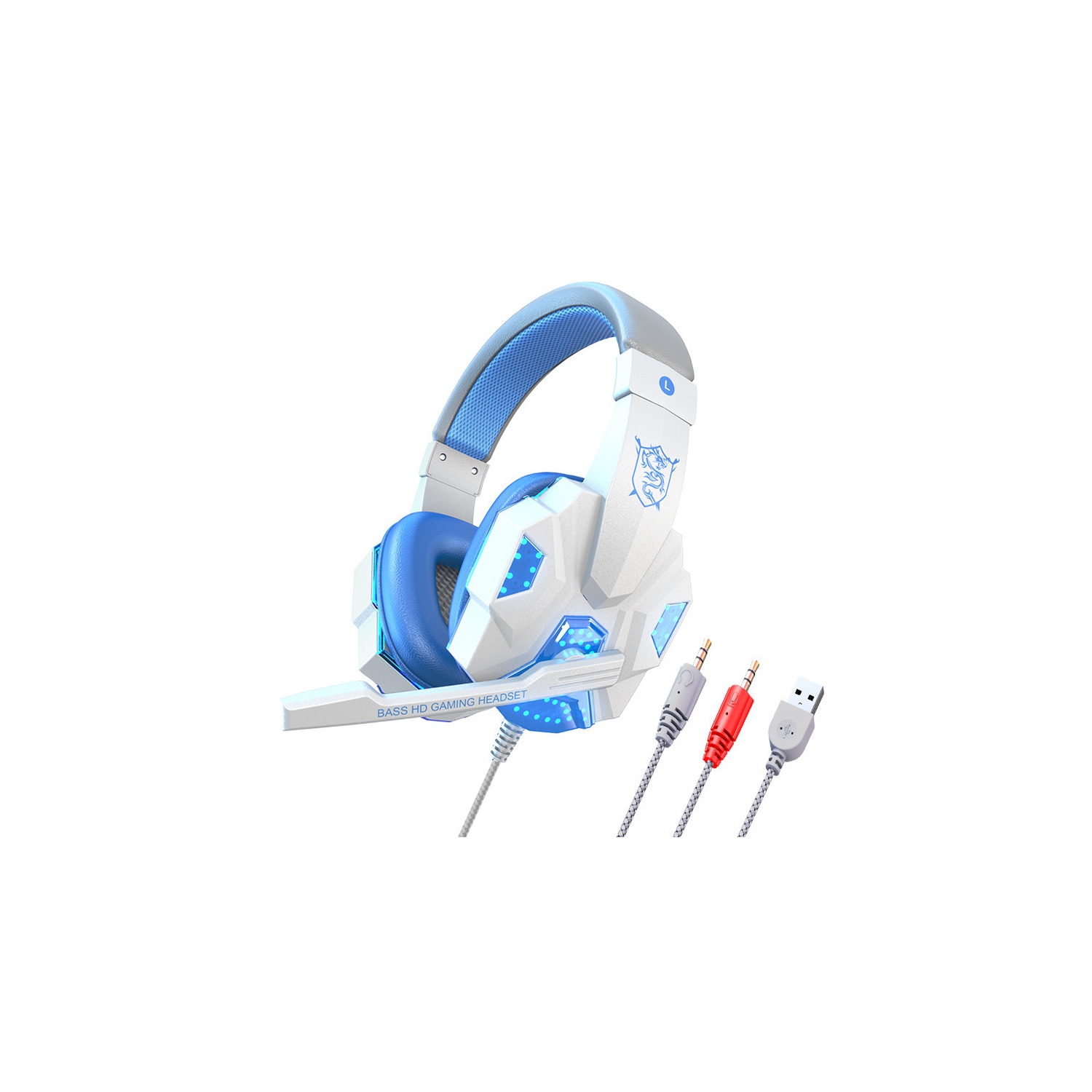 Wired headphones with soft earmuffs, gaming headset with noise cancelling microphone, stereo surround sound