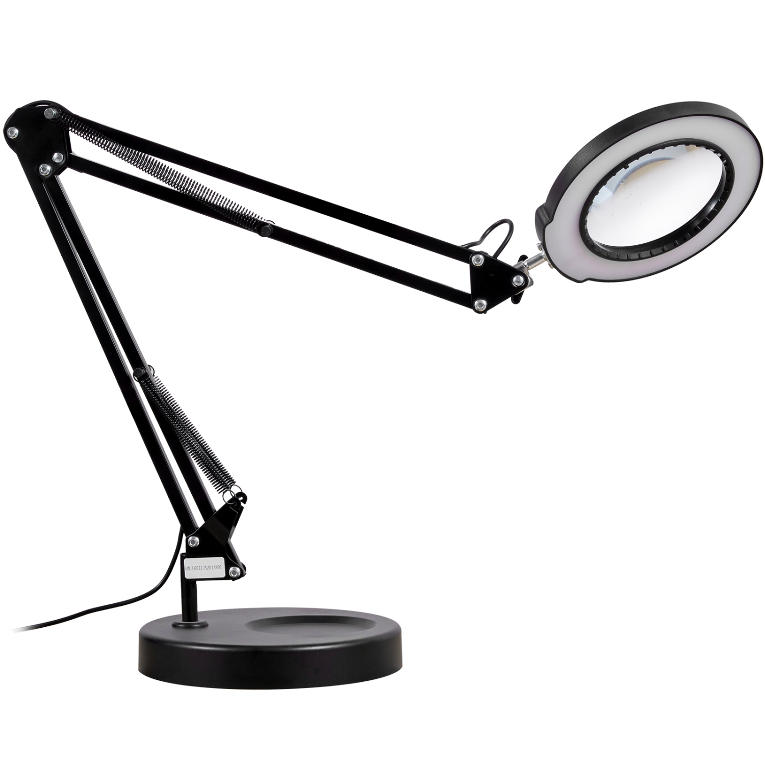 Lentille en verre de 4,3&nbsp;po VEVOR, loupe avec lampe et support, loupe 5x, loupe de bureau 2-en-1 avec lumière, 64 lumières LED 5 modes de