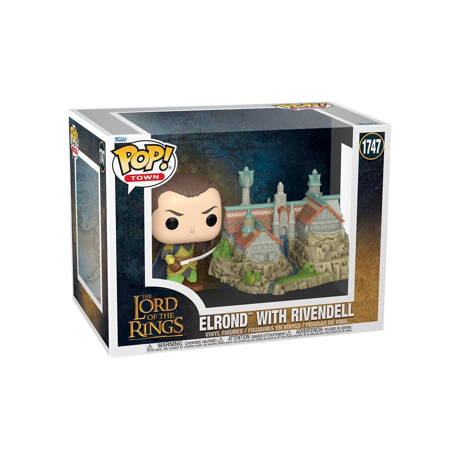 Pop Movies The Lord of The Rings 3.75 Inch Action Figure Pop Town - Elrond & Rivendell #1747