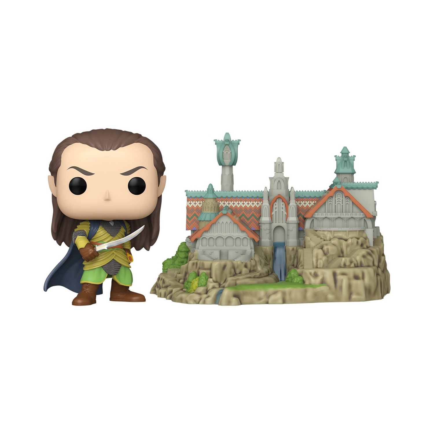 Pop Movies The Lord of The Rings 3.75 Inch Action Figure Pop Town - Elrond & Rivendell #1747