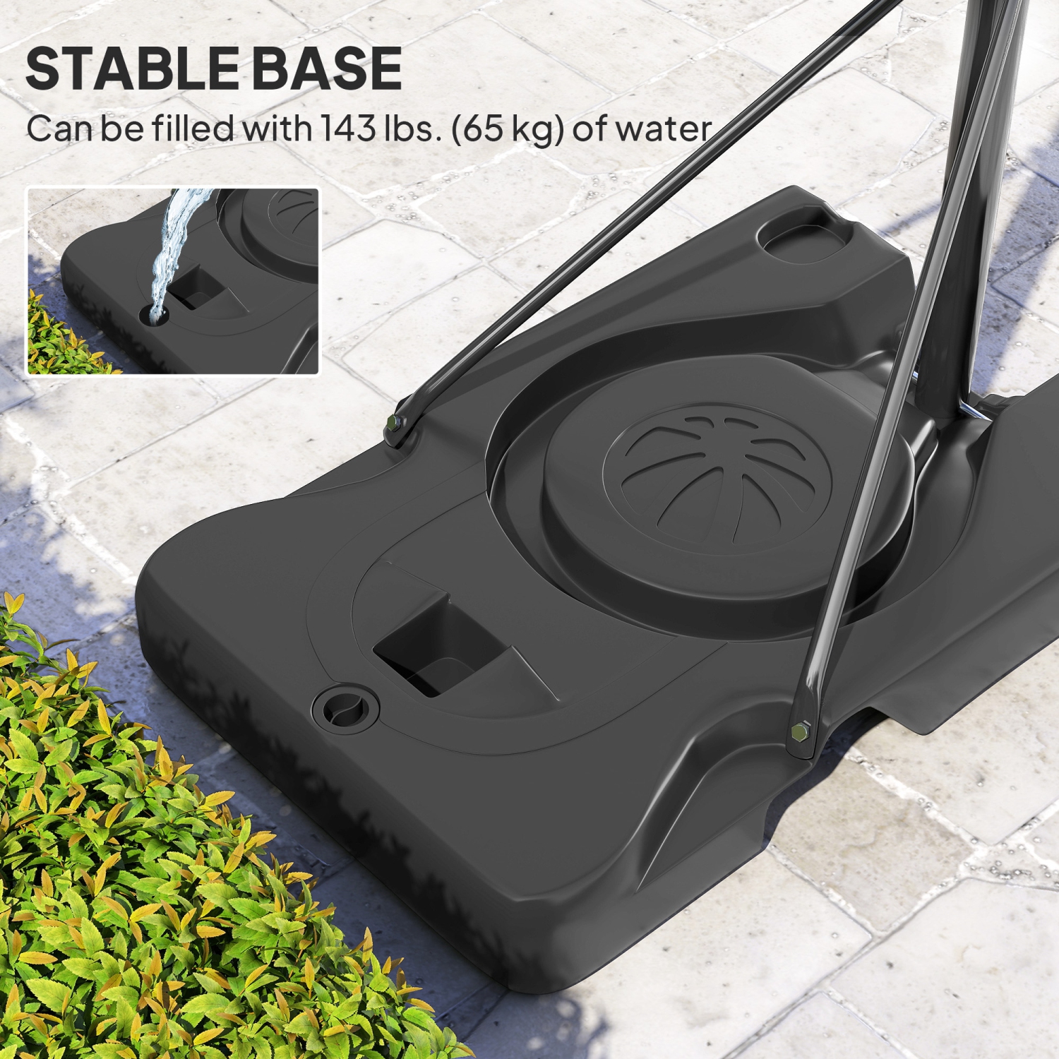 Panier de basketball portatif d'extérieur, but de basketball réglable 4,4-10&nbsp;pi de Soozier avec panneau incassable de 44,5&nbsp;po, jante de