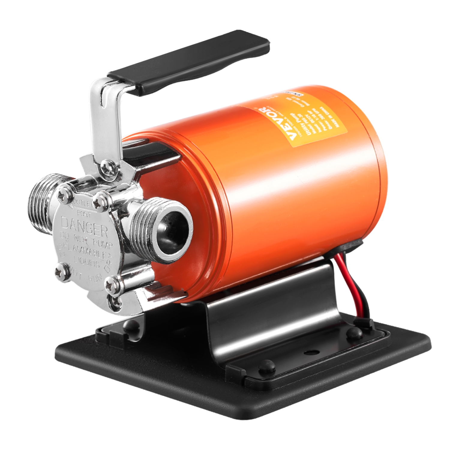 VEVOR 12V DC 360 GPH 1/10HP Water Transfer Pump, Portable Electric Utility Pump with 6 ft Suction Hose Kit, Impeller, Suction Strainer, for Garden,