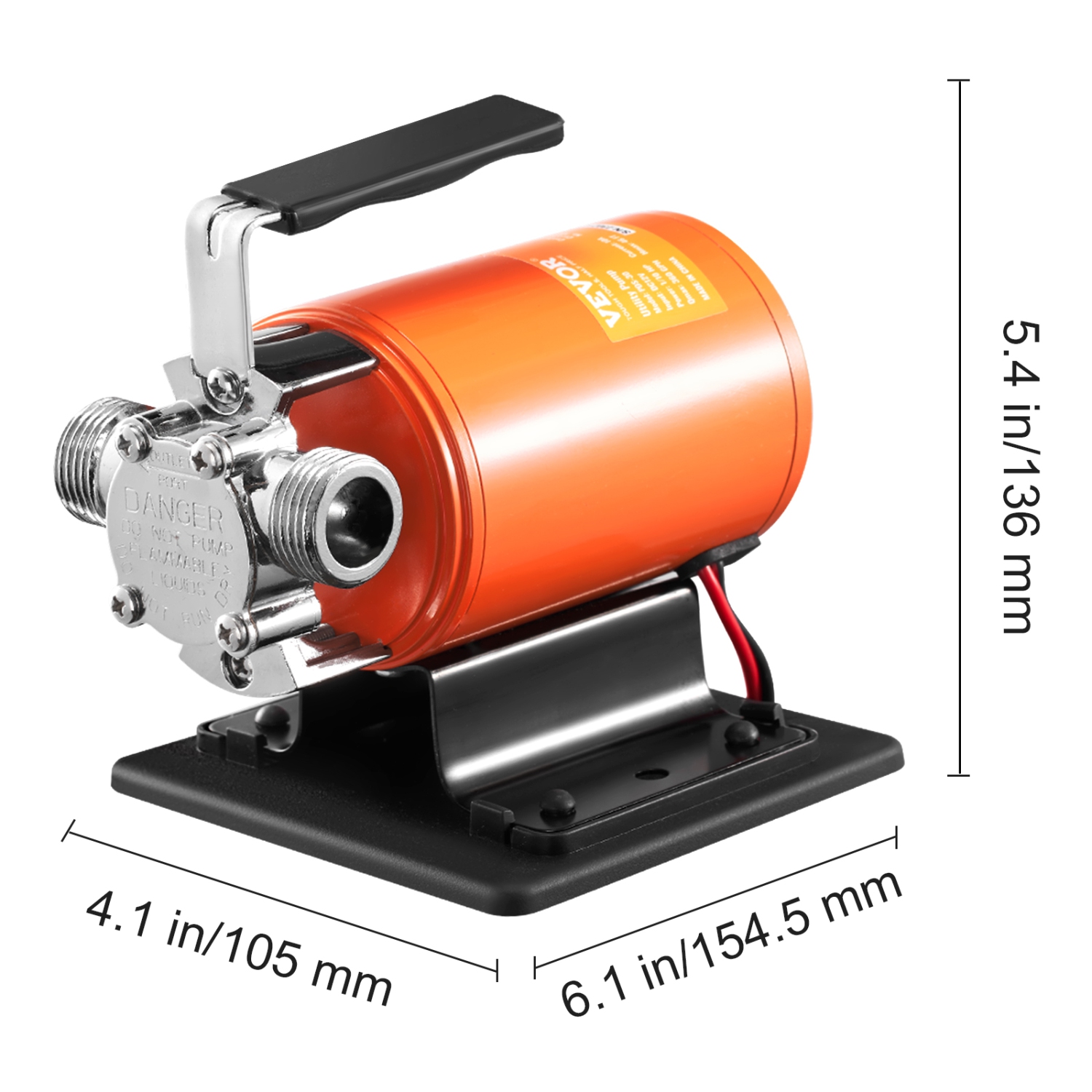 VEVOR 12V DC 360 GPH 1/10HP Water Transfer Pump, Portable Electric Utility Pump with 6 ft Suction Hose Kit, Impeller, Suction Strainer, for Garden,